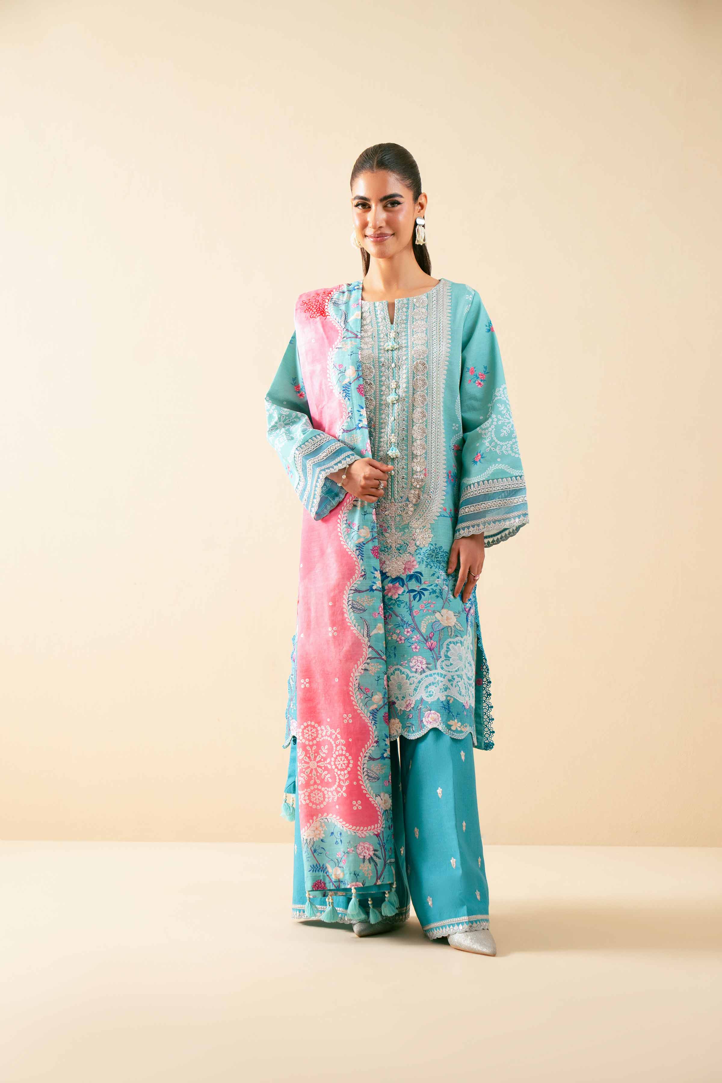 3 Piece - Digital Printed Embroidered Suit - 42502918 for Women - Unstitched Collection | Nishat | Shop Online