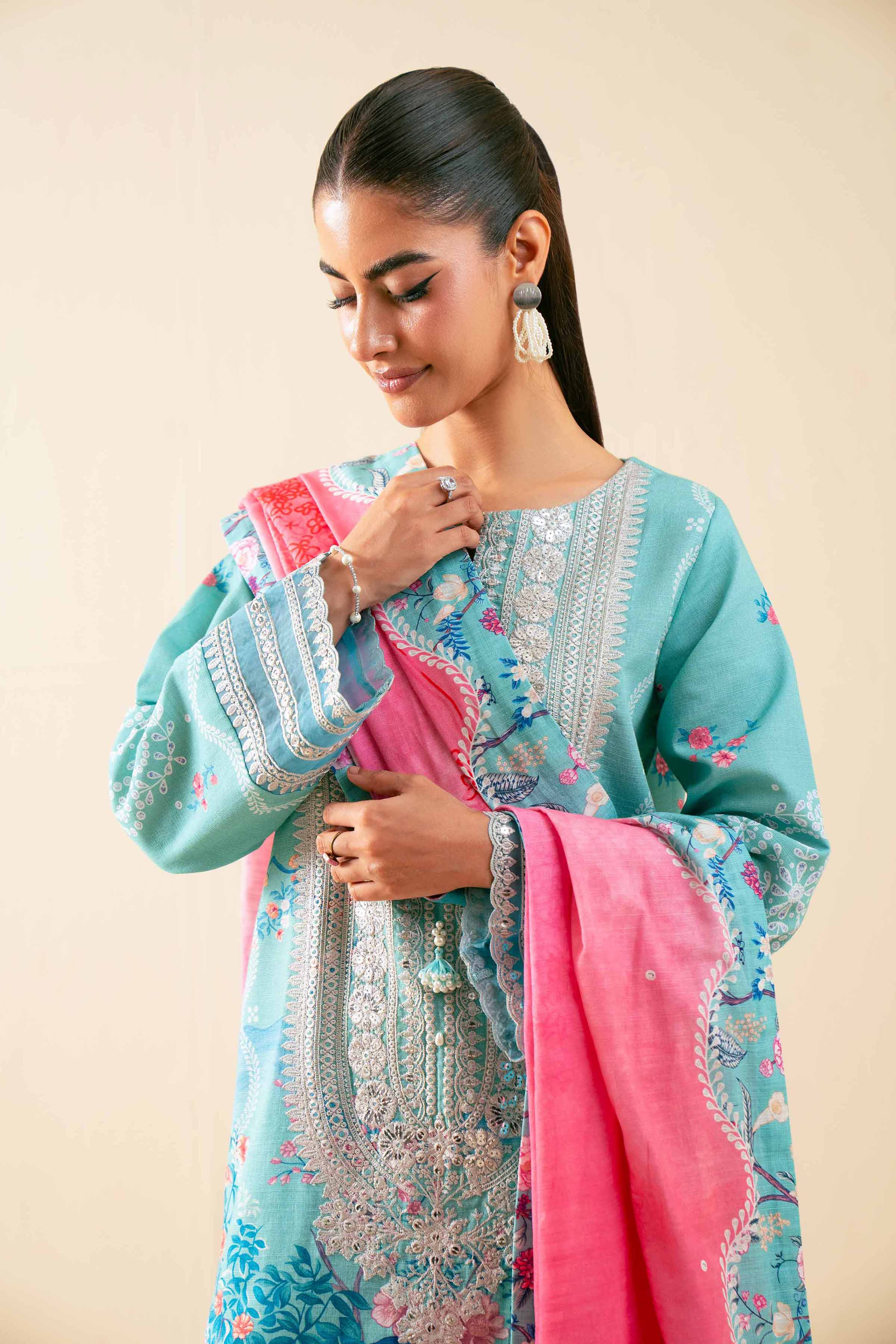 3 Piece - Digital Printed Embroidered Suit - 42502918 for Women - Unstitched Collection | Nishat | Shop Online