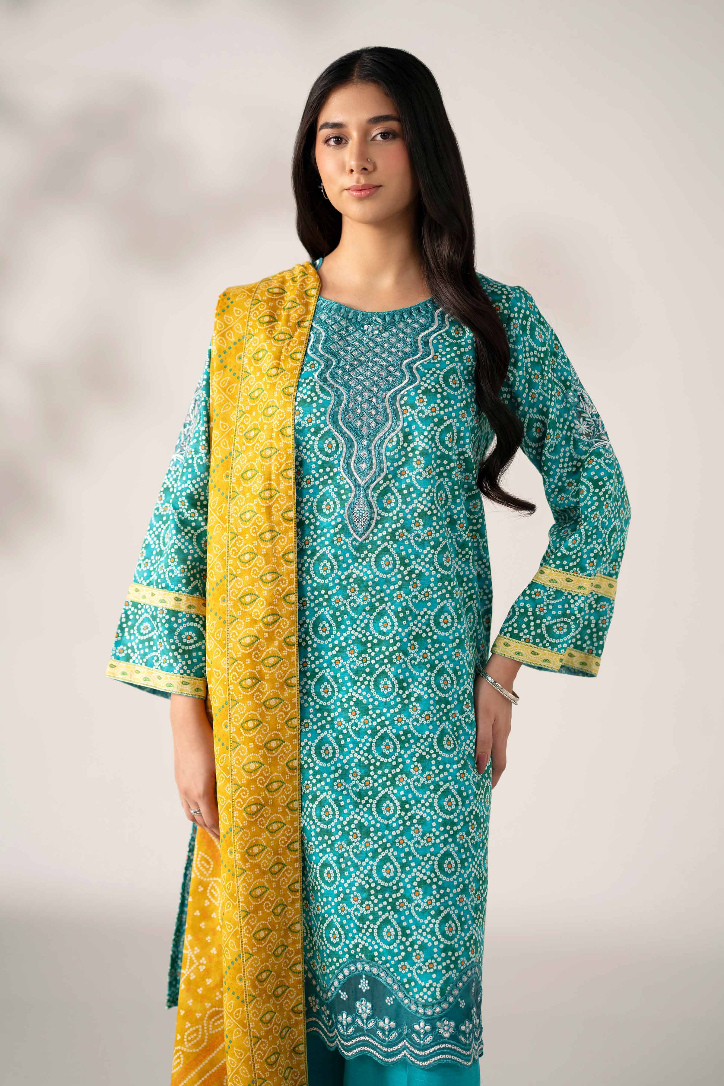 3 Piece - Printed Embroidered Suit - 42502937 for Women - Unstitched Collection | Nishat | Shop Online