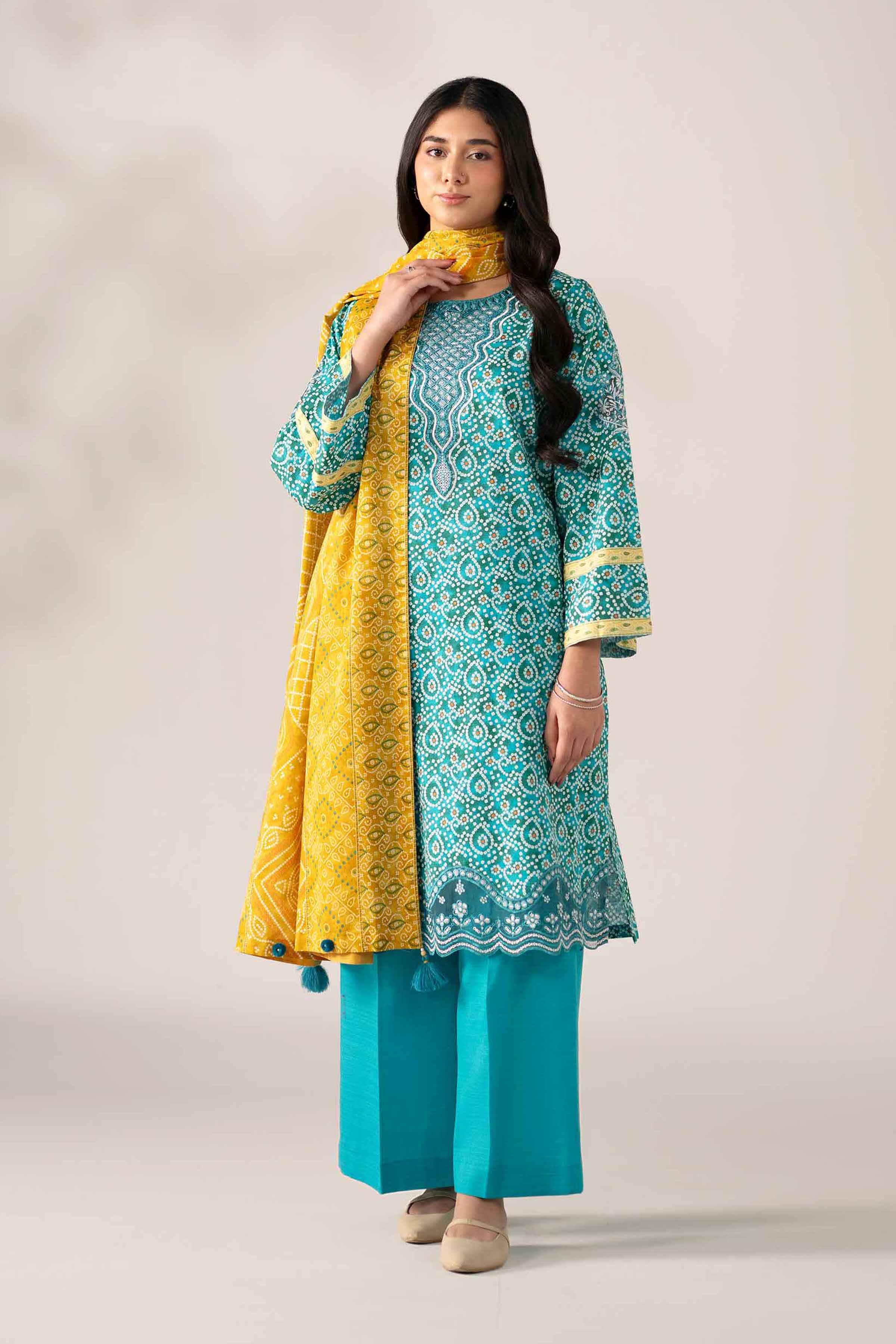 3 Piece - Printed Embroidered Suit - 42502937 for Women - Unstitched Collection | Nishat | Shop Online