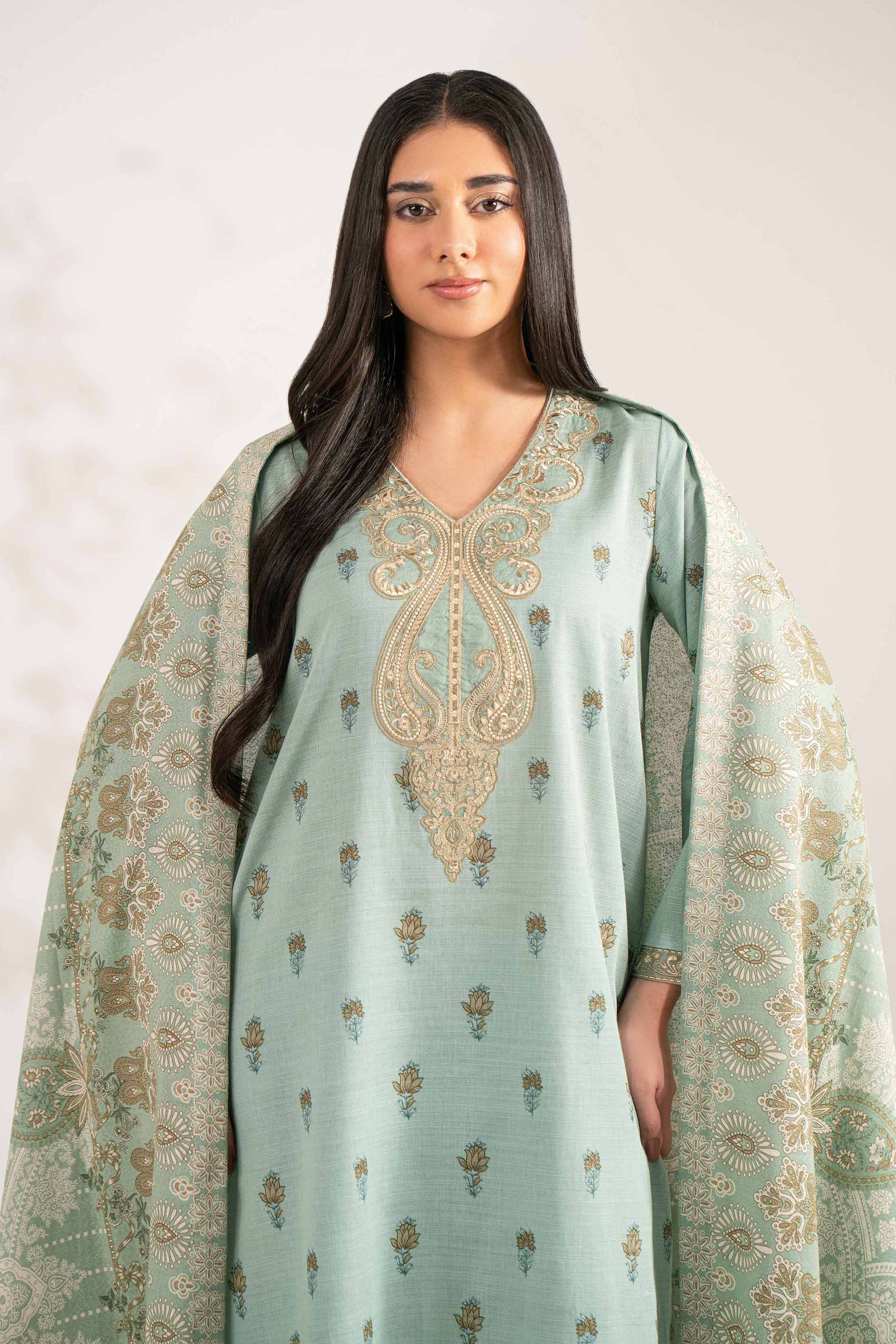 3 Piece - Printed Embroidered Suit - 42502939 for Women - Unstitched Collection | Nishat | Shop Online