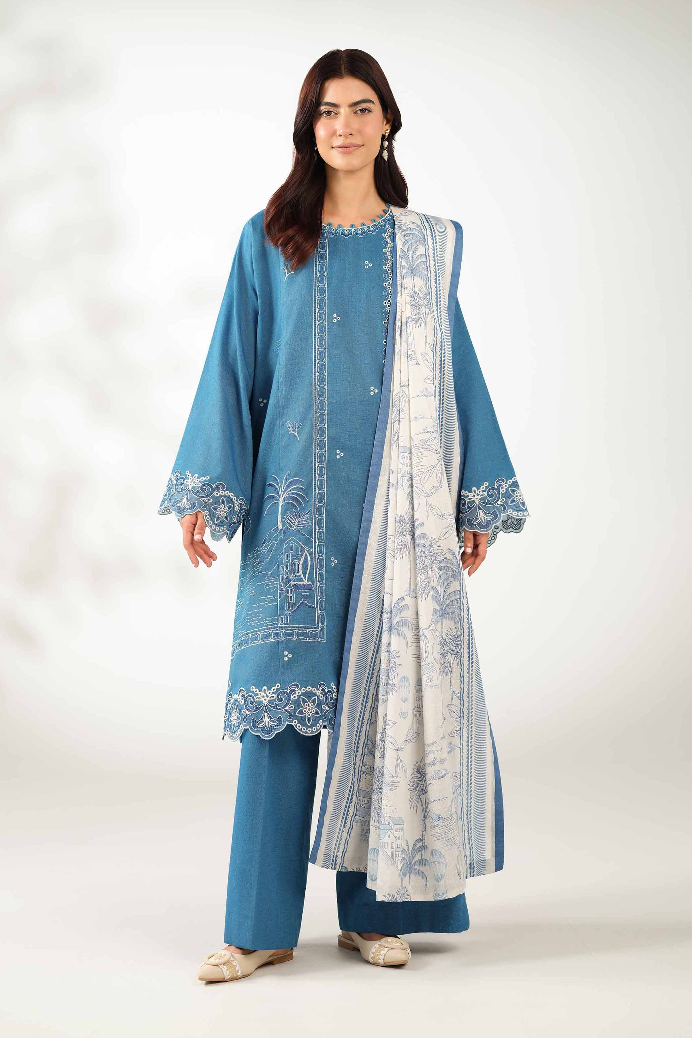 3 Piece - Printed Embroidered Suit - 42502959 for Women - Unstitched Collection | Nishat | Shop Online