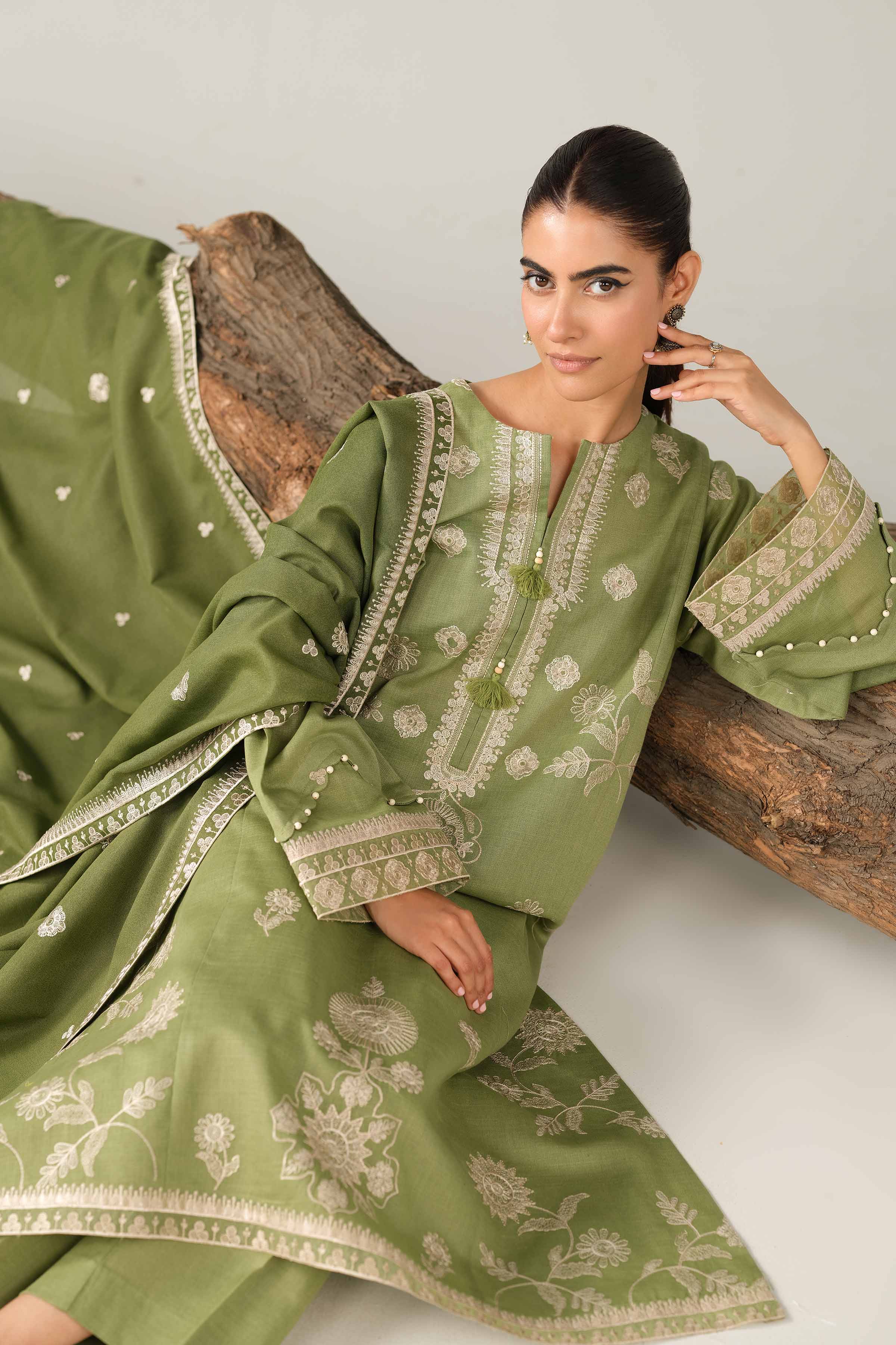 3 Piece - Embroidered Suit - 42503507 for Women - Unstitched Collection | Nishat | Shop Online