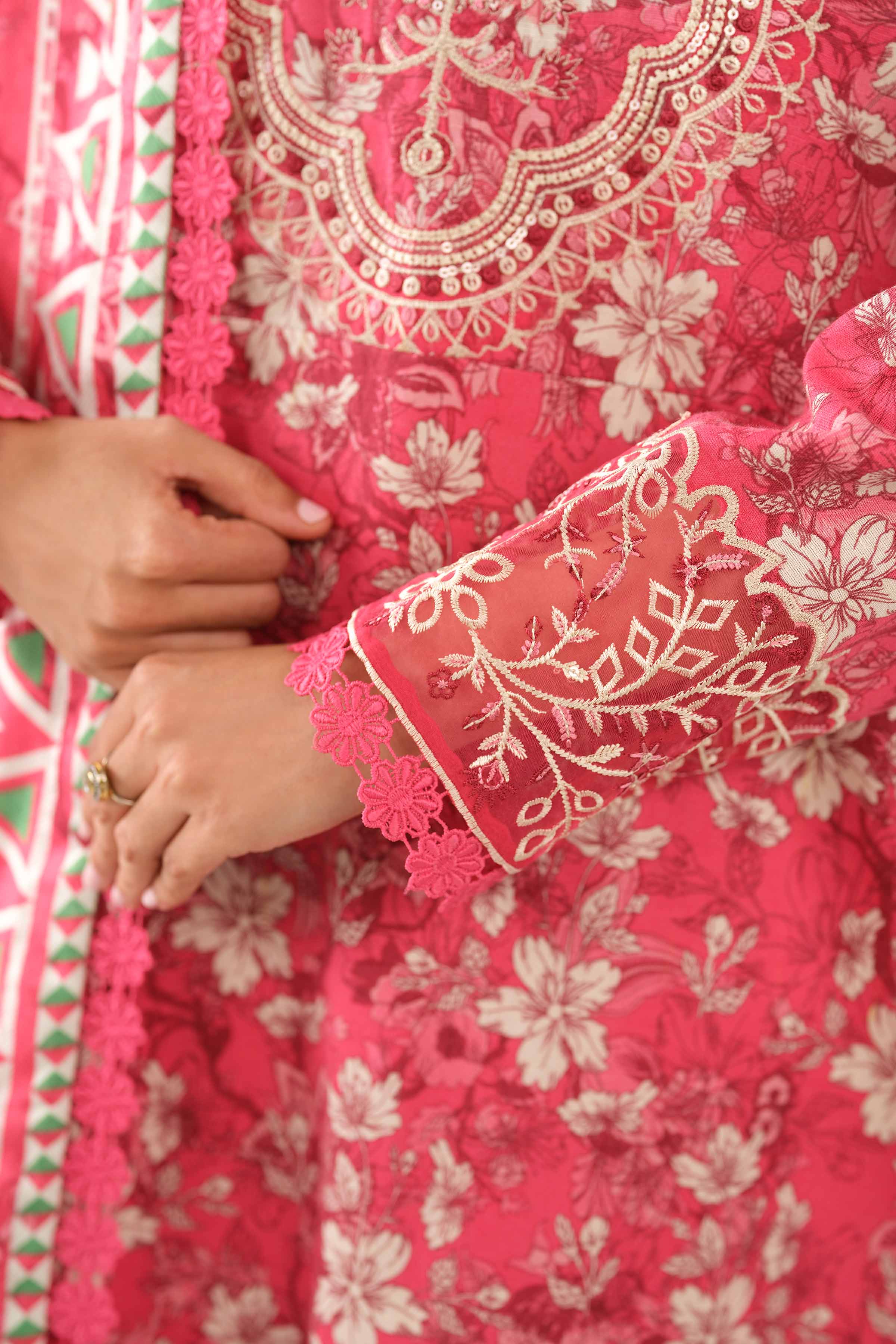 3 Piece - Printed Embroidered Suit - 42503525 for Women - Unstitched Collection | Nishat | Shop Online