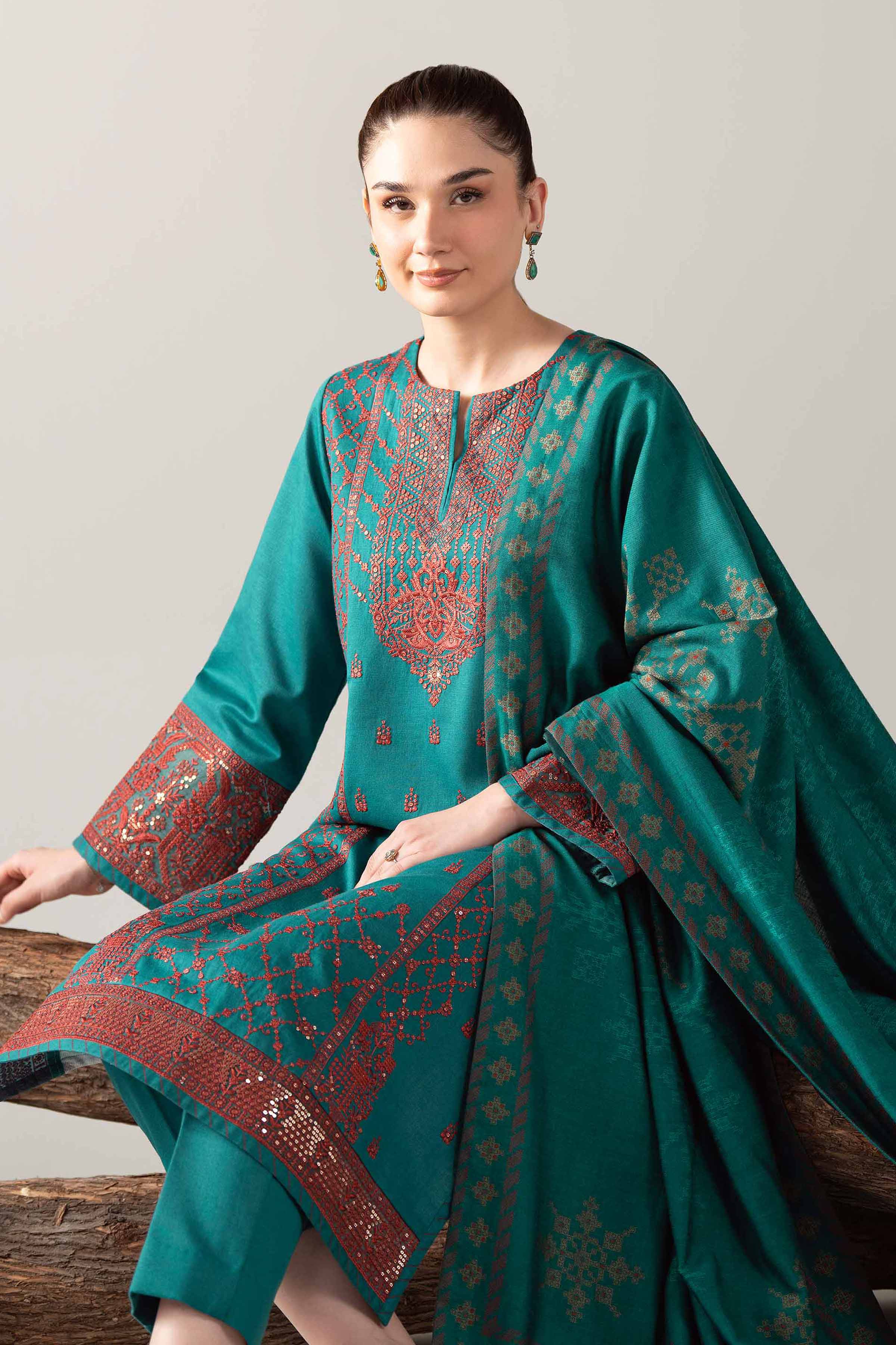 3 Piece - Embroidered Suit - 42503574 for Women - Unstitched Collection | Nishat | Shop Online