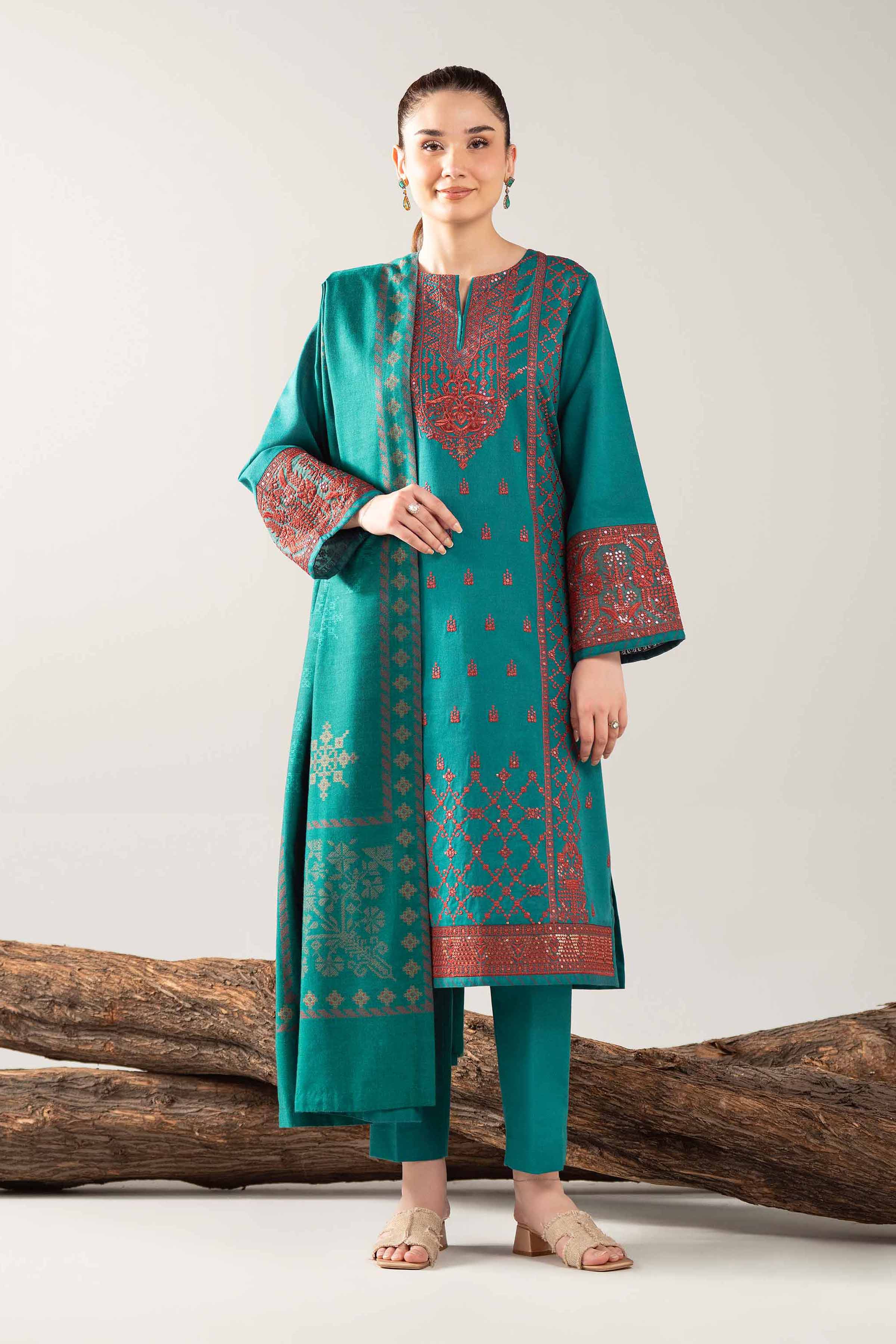 3 Piece - Embroidered Suit - 42503574 for Women - Unstitched Collection | Nishat | Shop Online