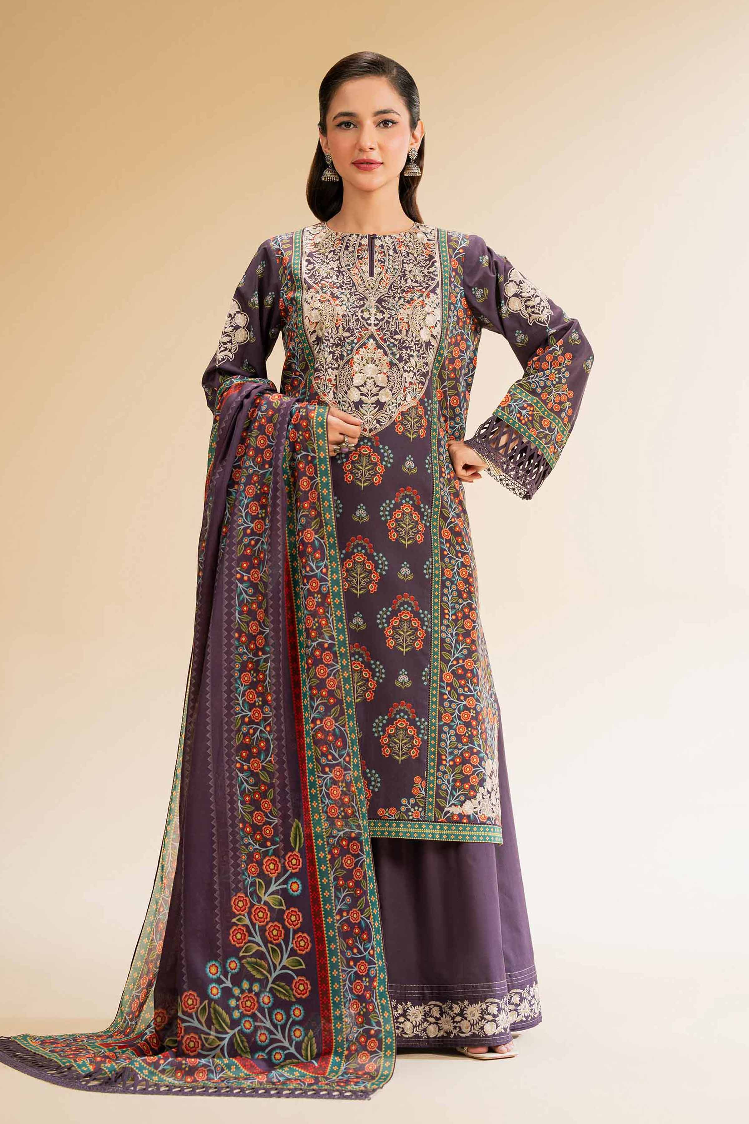 3 Piece - Printed Embroidered Suit - 42519172 for Women - Unstitched Collection | Nishat | Shop Online