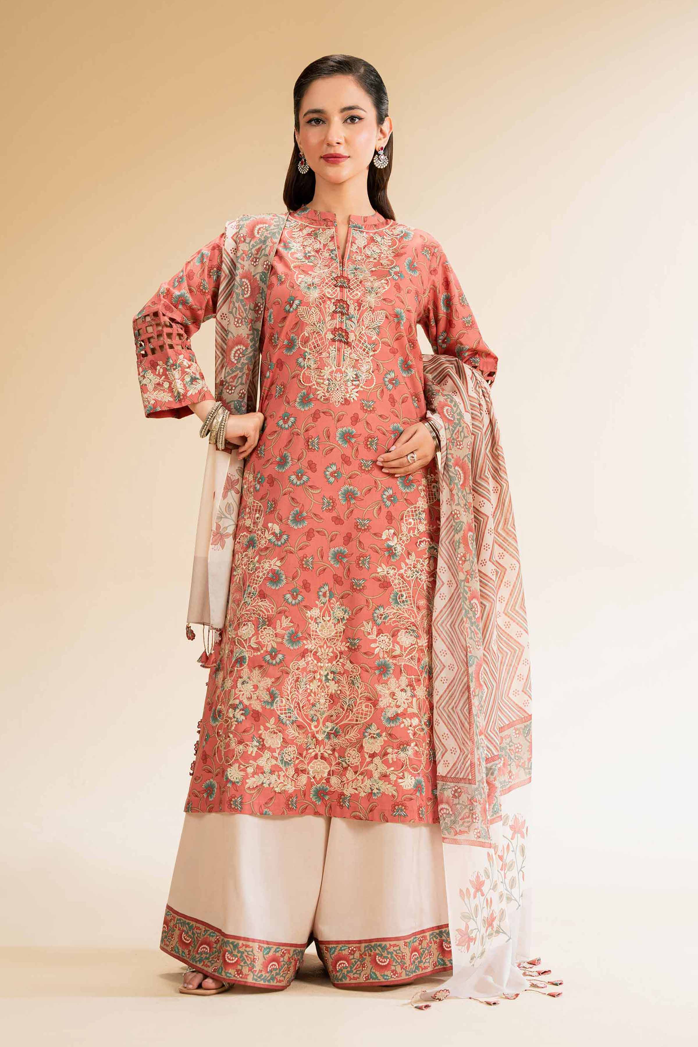 3 Piece - Printed Embroidered Suit - 42519174 for Women - Unstitched Collection | Nishat | Shop Online