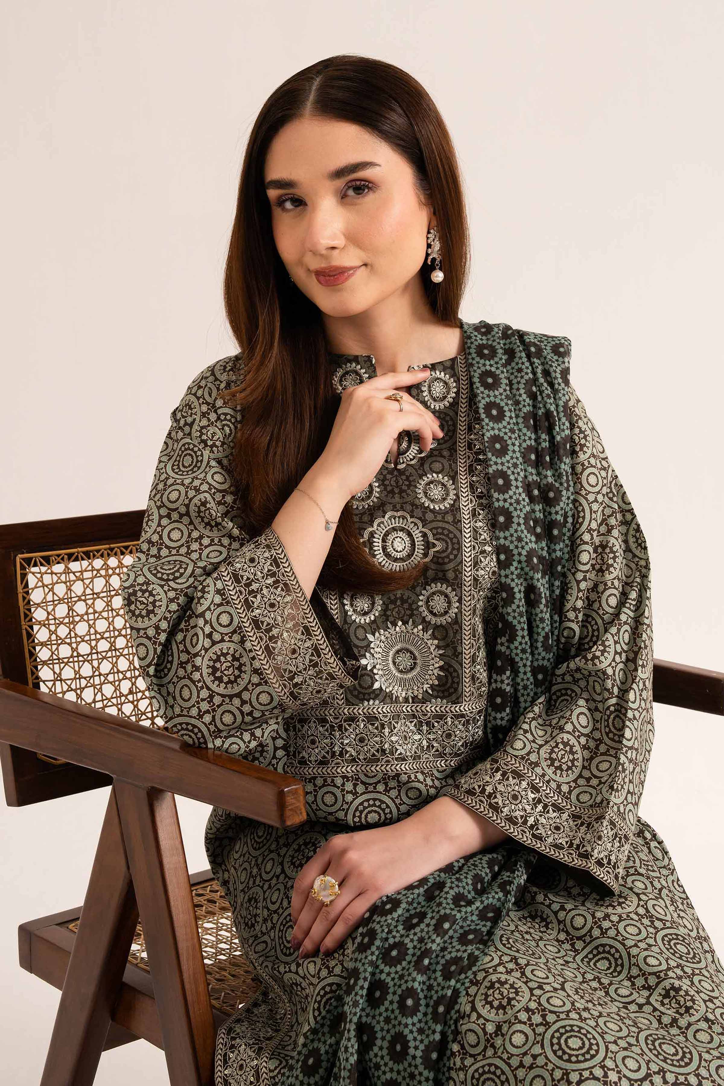 3 Piece - Printed Embroidered Suit - 42519179 for Women - Unstitched Collection | Nishat | Shop Online
