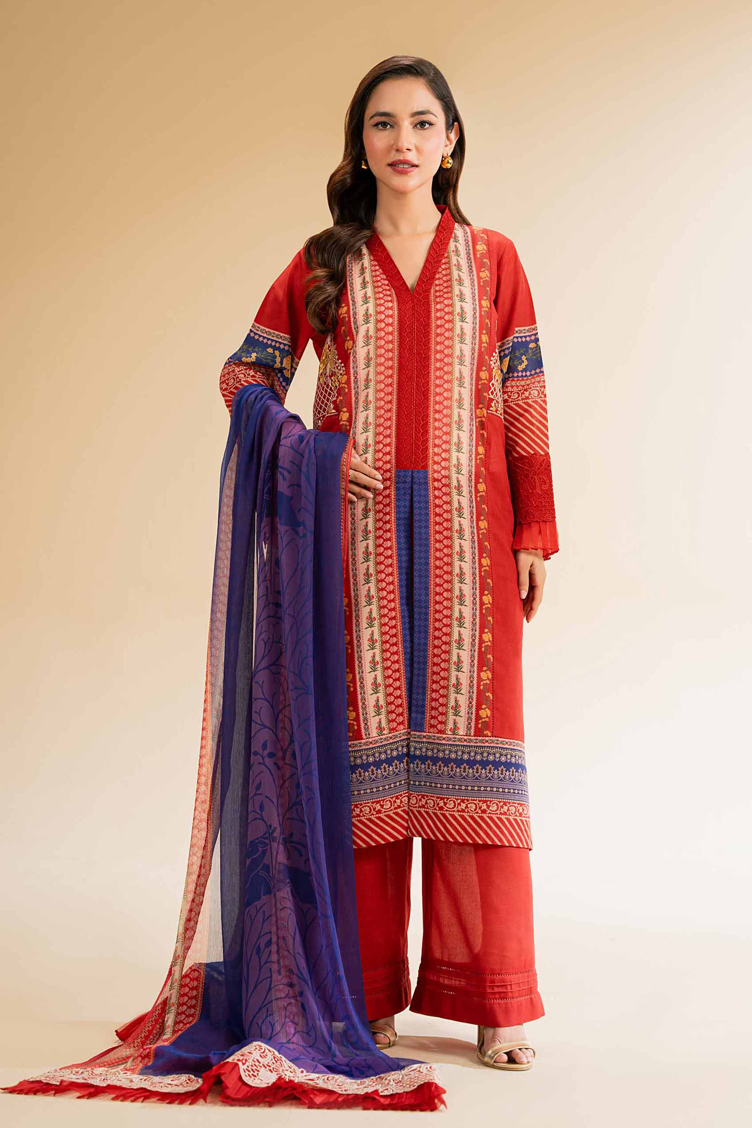 3 Piece - Printed Embroidered Suit - 42519396 for Women - Unstitched Collection | Nishat | Shop Online