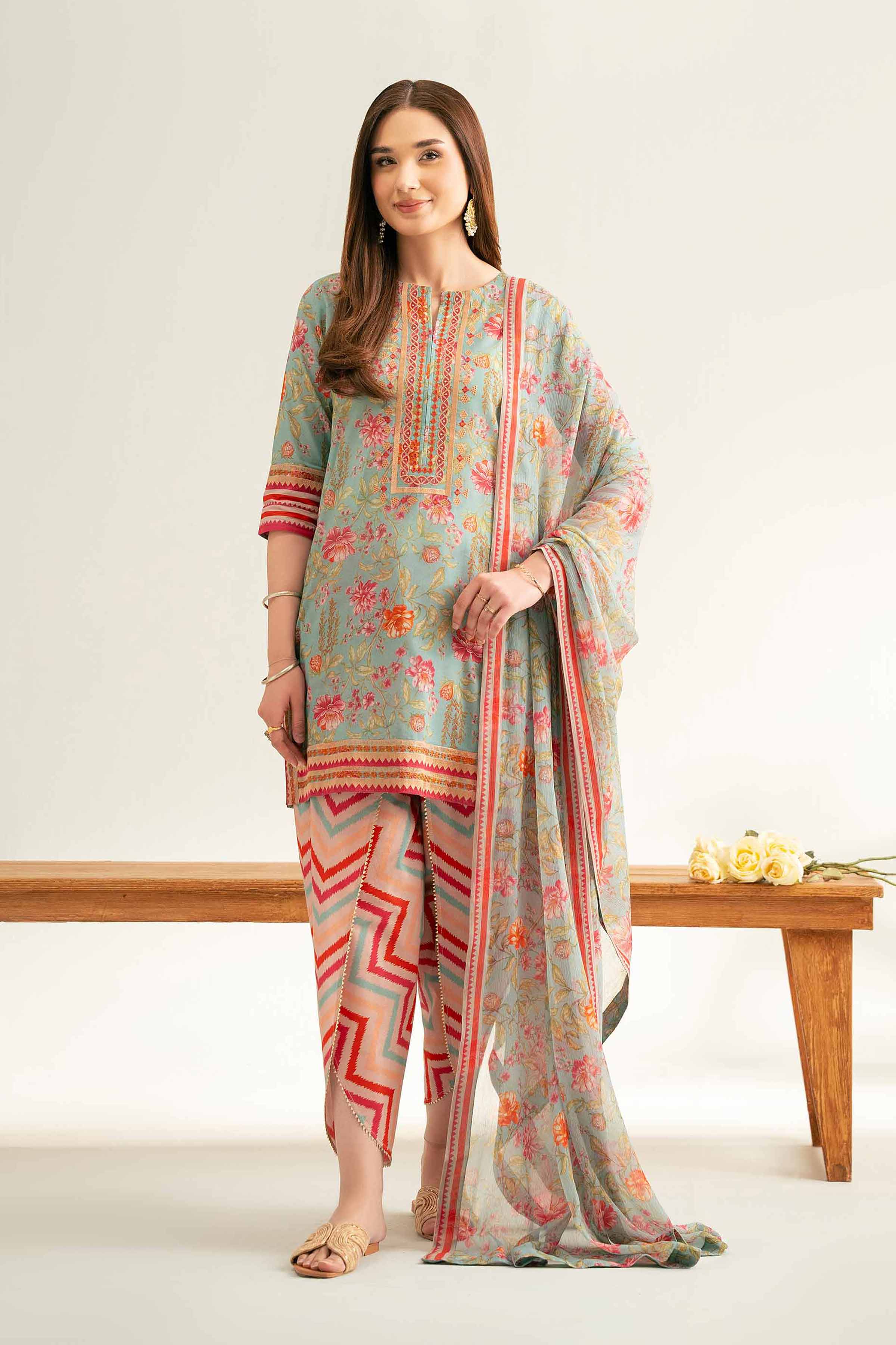 3 Piece - Printed Embroidered Suit - 42519401 for Women - Unstitched Collection | Nishat | Shop Online