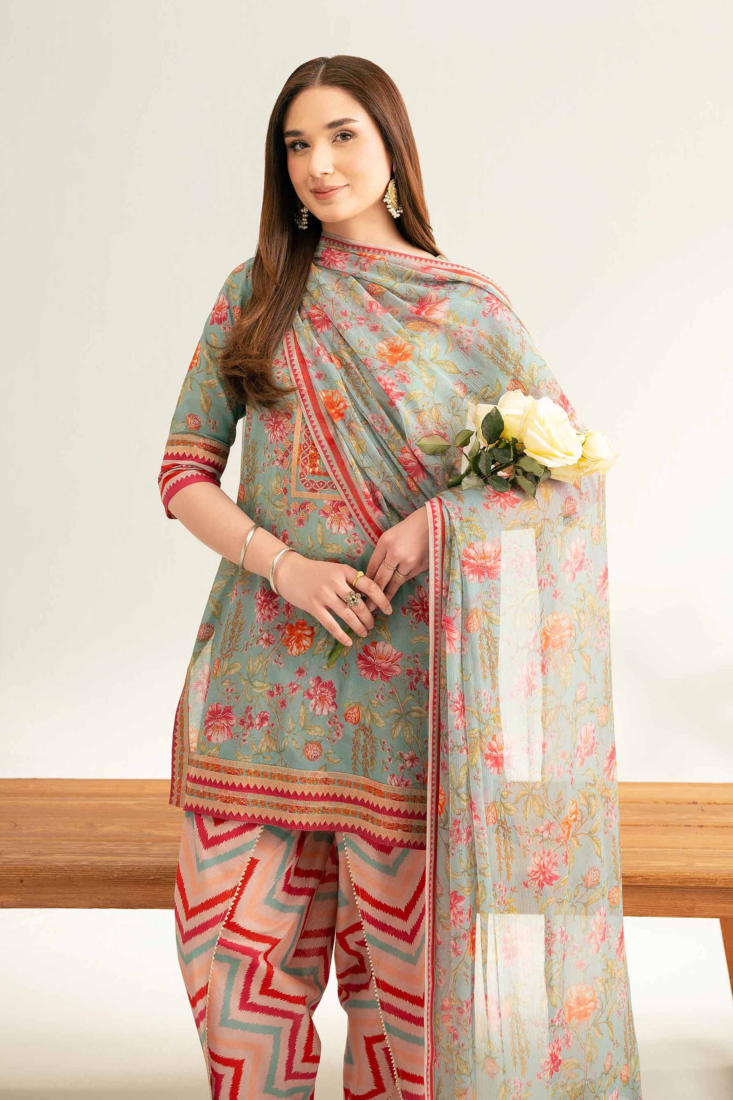3 Piece - Printed Embroidered Suit - 42519401 for Women - Unstitched Collection | Nishat | Shop Online