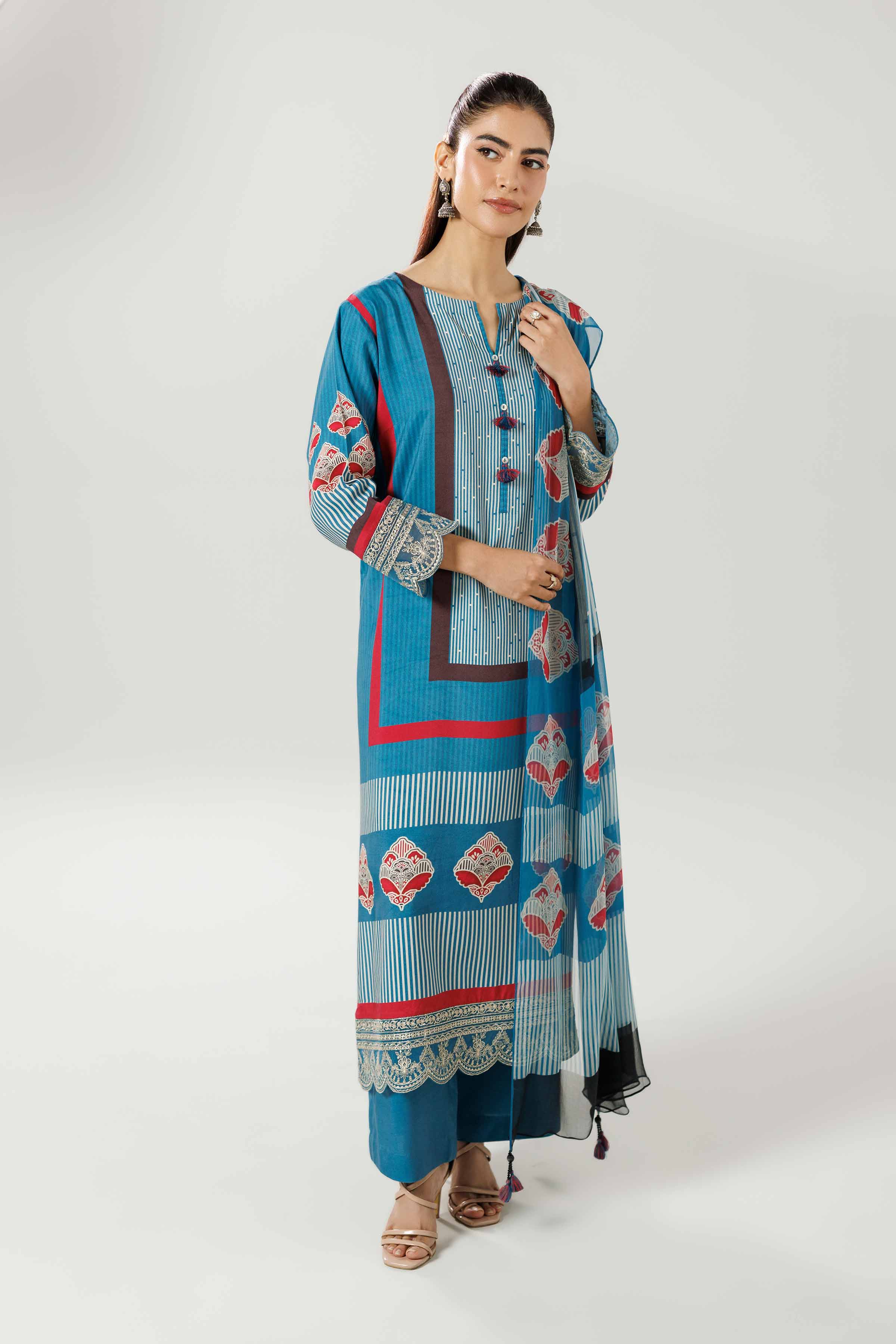 3 Piece - Printed Embroidered Suit - 42519593 for Women - Ready to Stitch Collection | Nishat | Shop Online