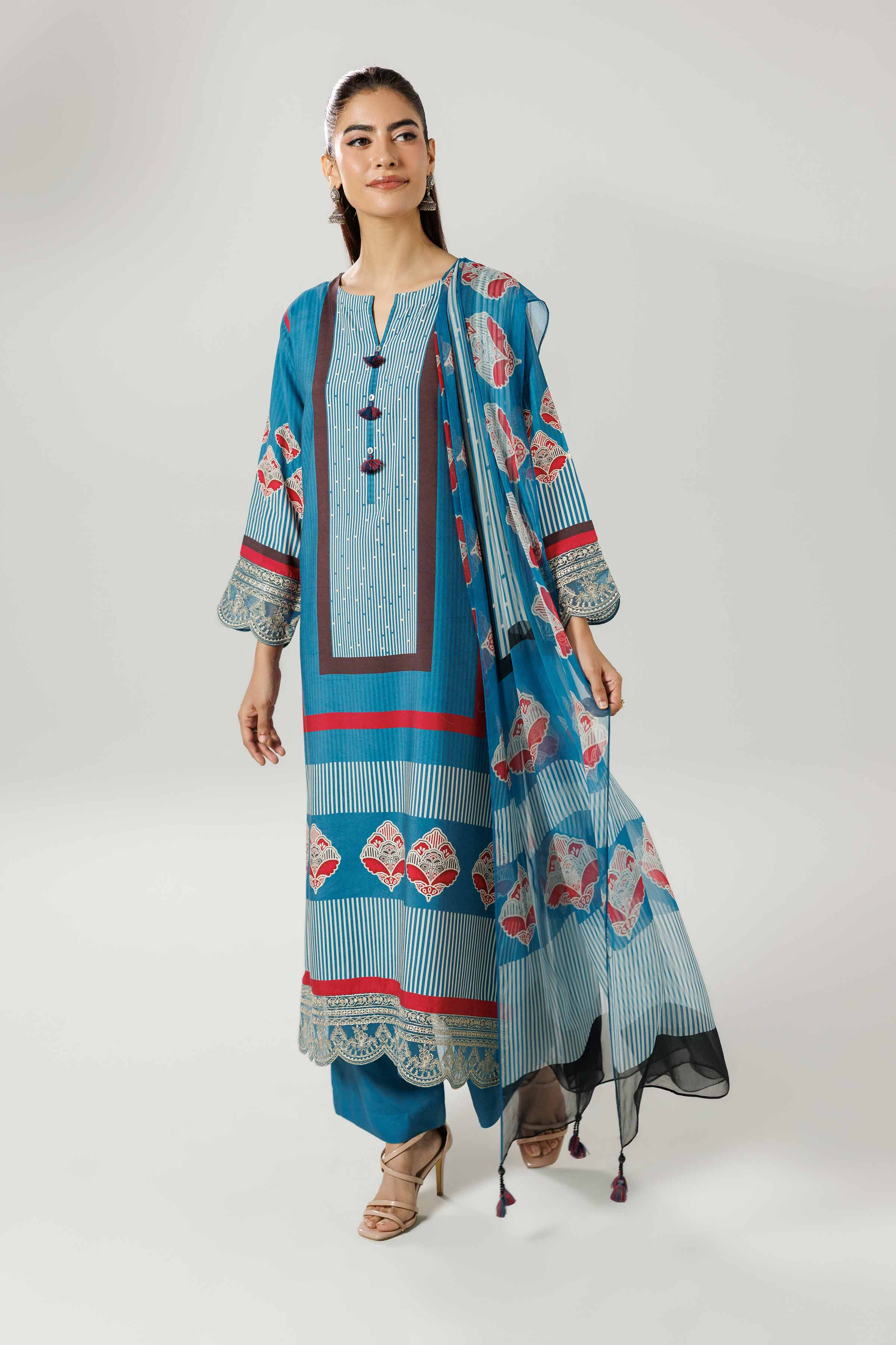 3 Piece - Printed Embroidered Suit - 42519593 for Women - Ready to Stitch Collection | Nishat | Shop Online