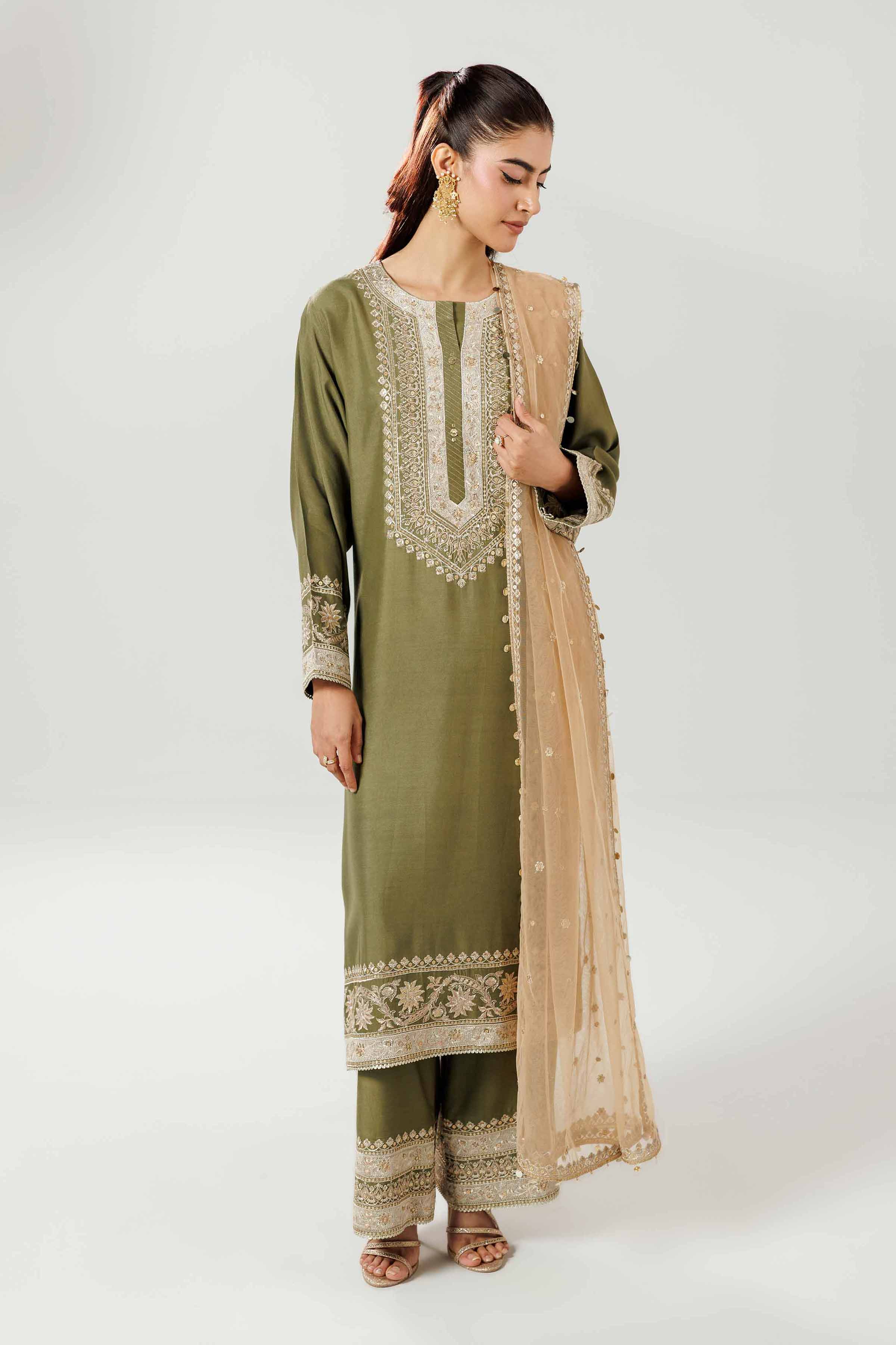 3 Piece - Embroidered Suit - 42519595 for Women - Ready to Stitch Collection | Nishat | Shop Online