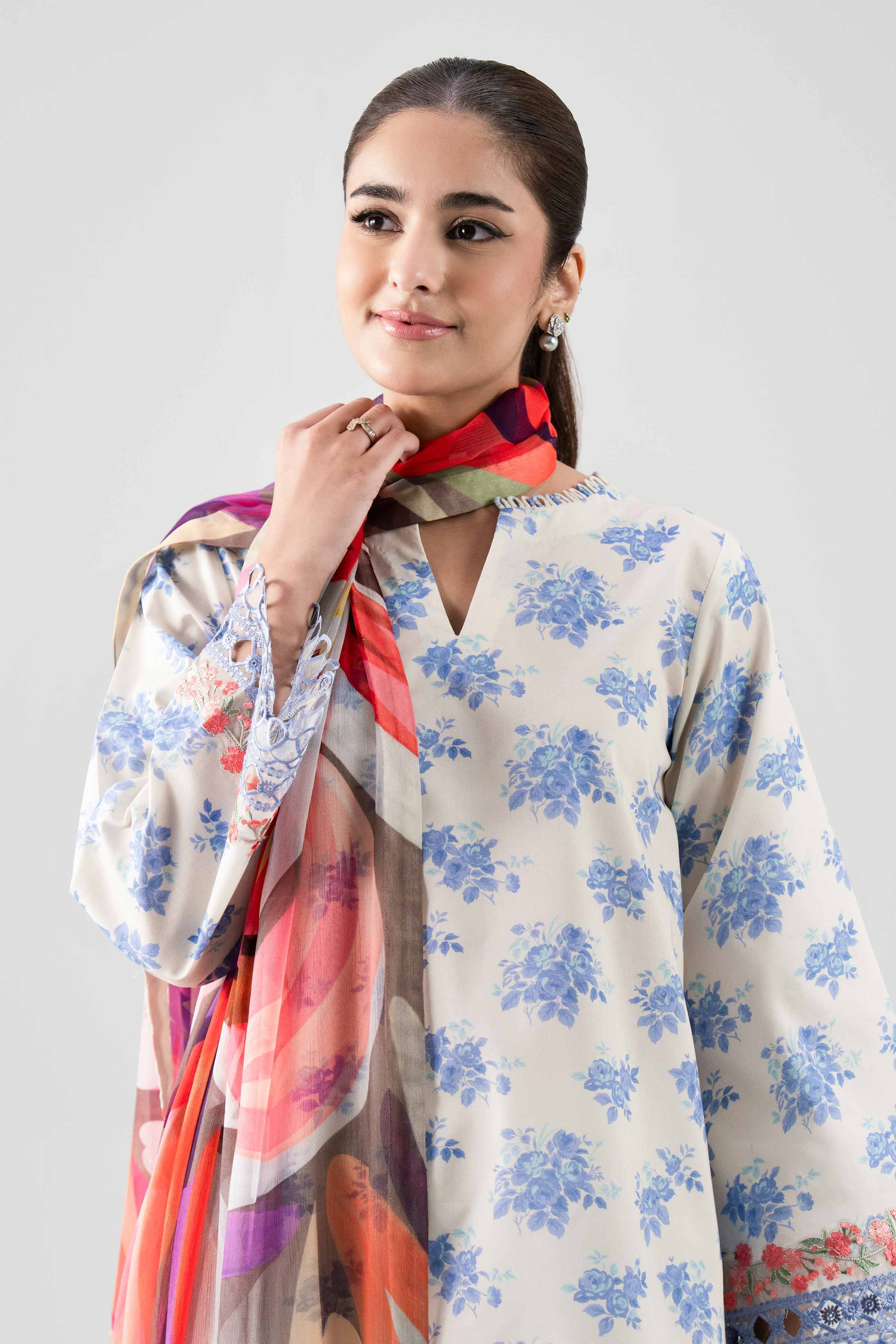 2 Piece - Digital Printed Embroidered Suit - 42601020