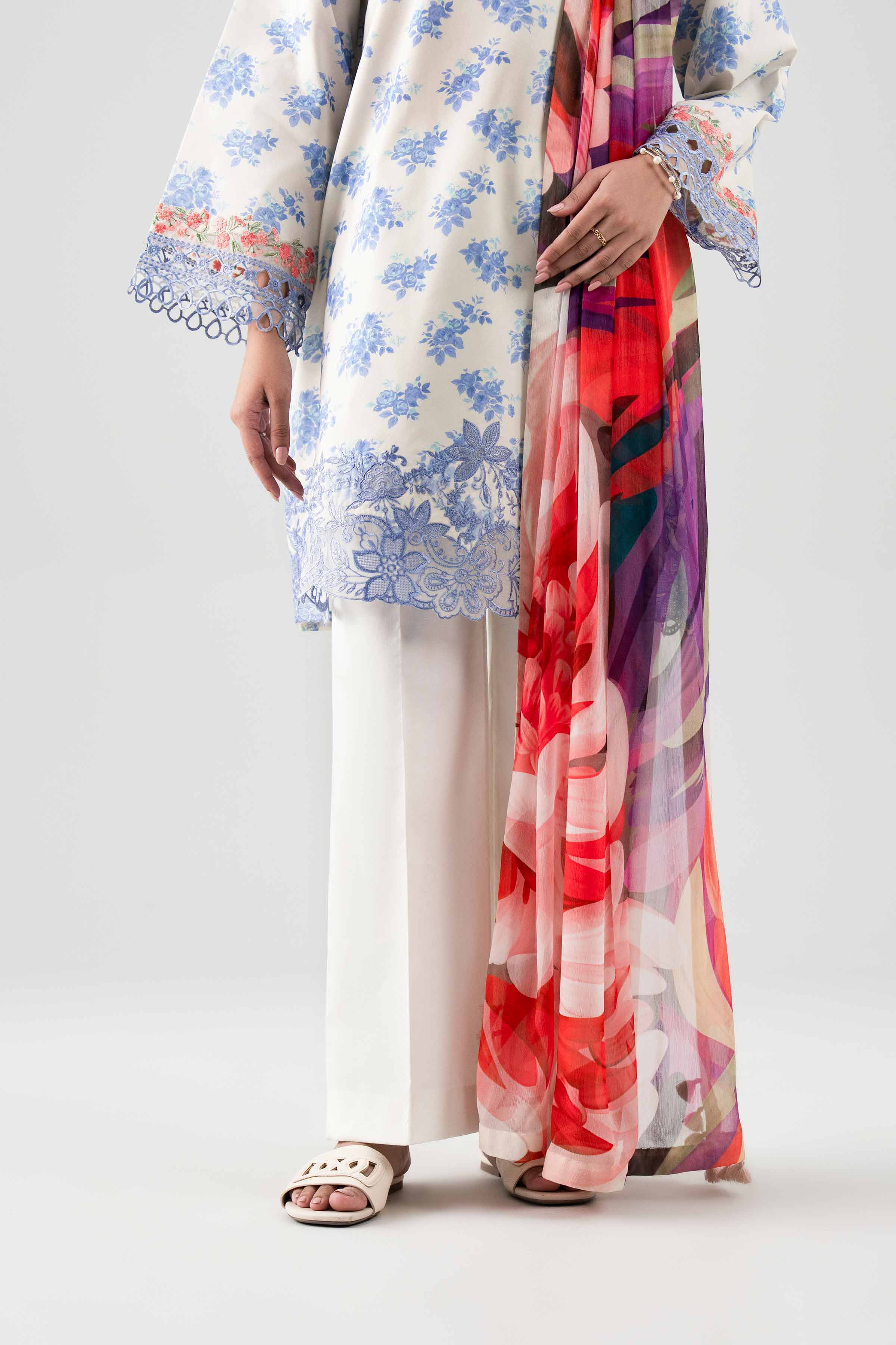 2 Piece - Digital Printed Embroidered Suit - 42601020