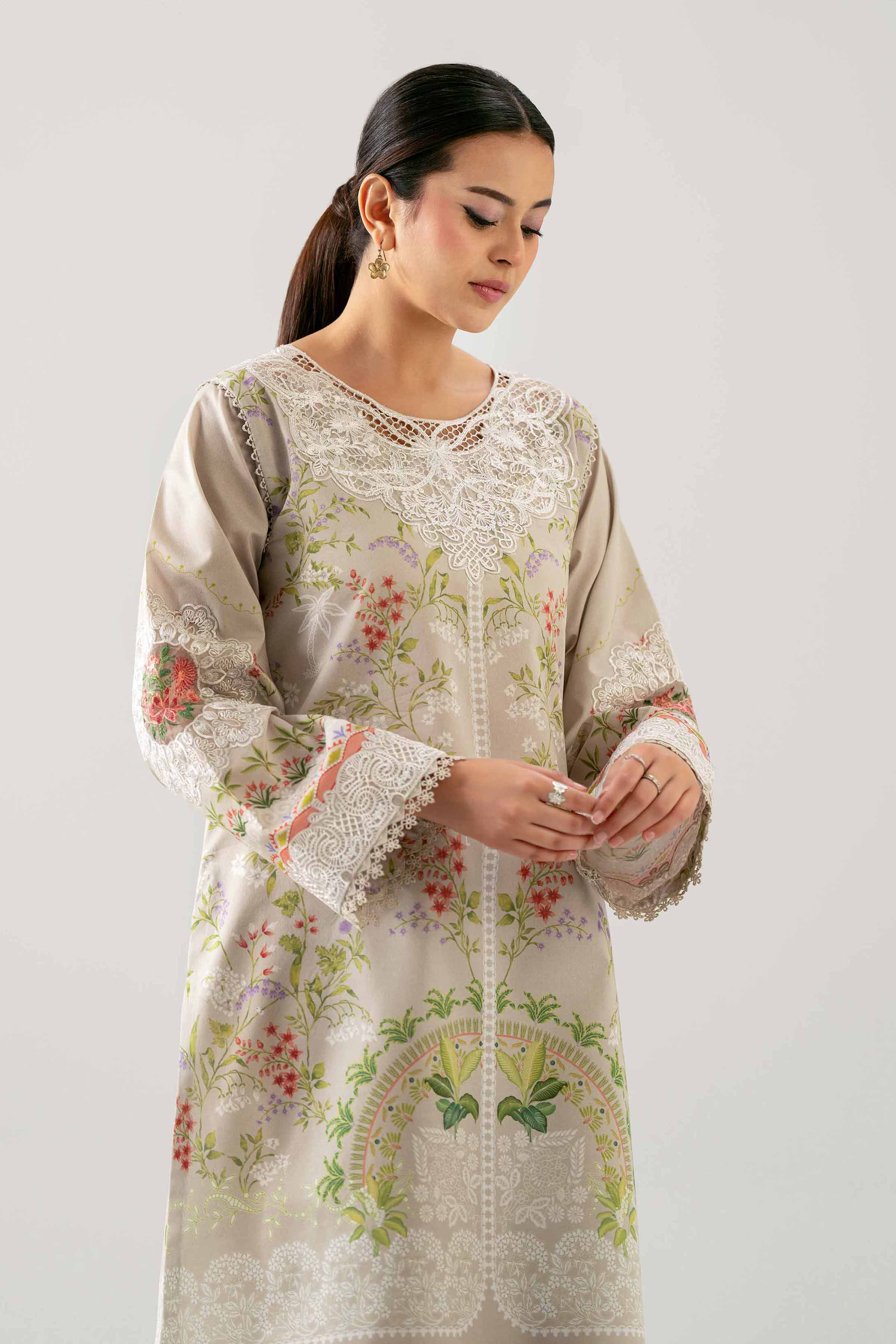 2 Piece - Digital Printed Embroidered Suit - 42601057