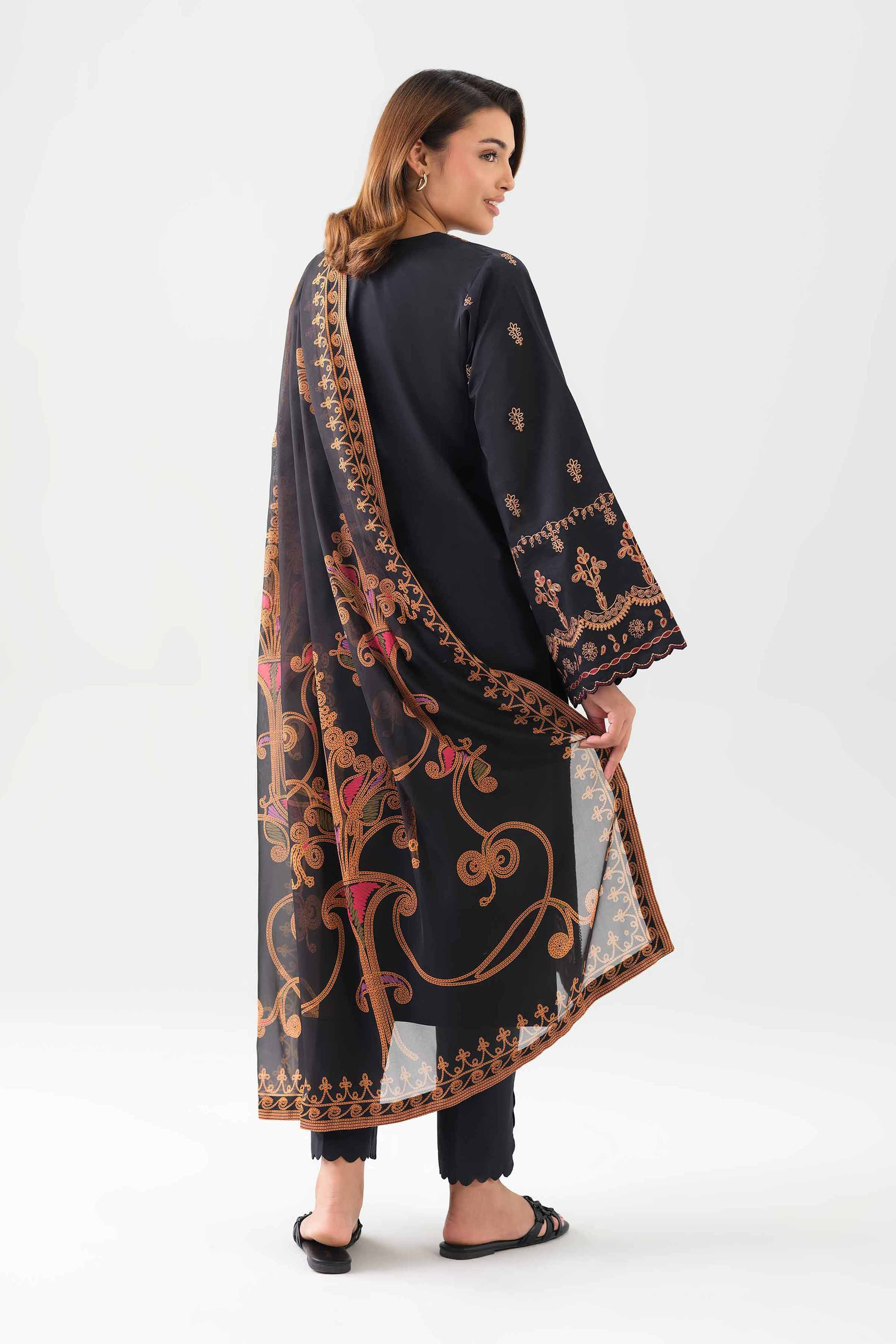 3 Piece - Digital Printed Embroidered Suit - 42601071