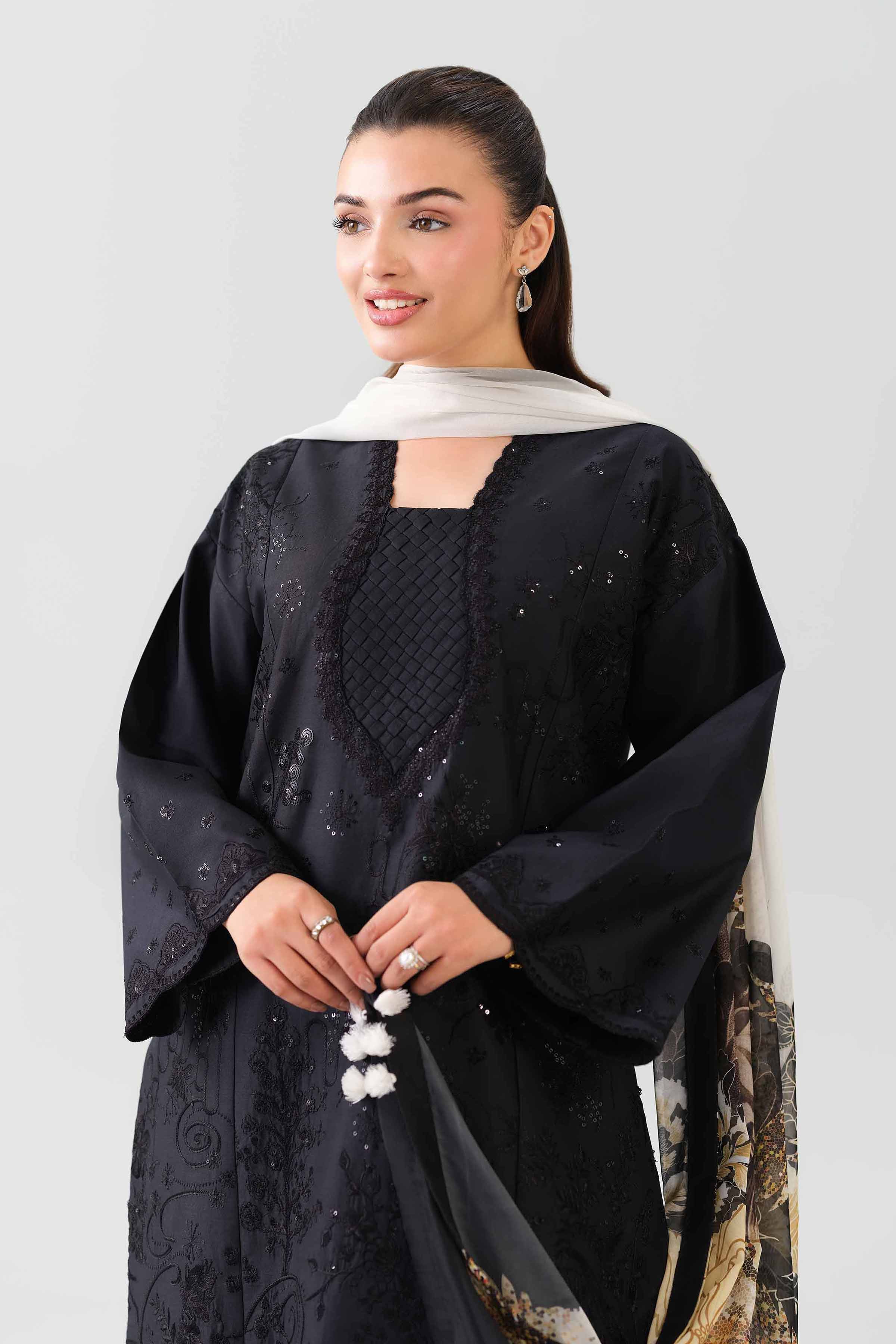 3 Piece - Digital Printed Embroidered Suit - 42601075