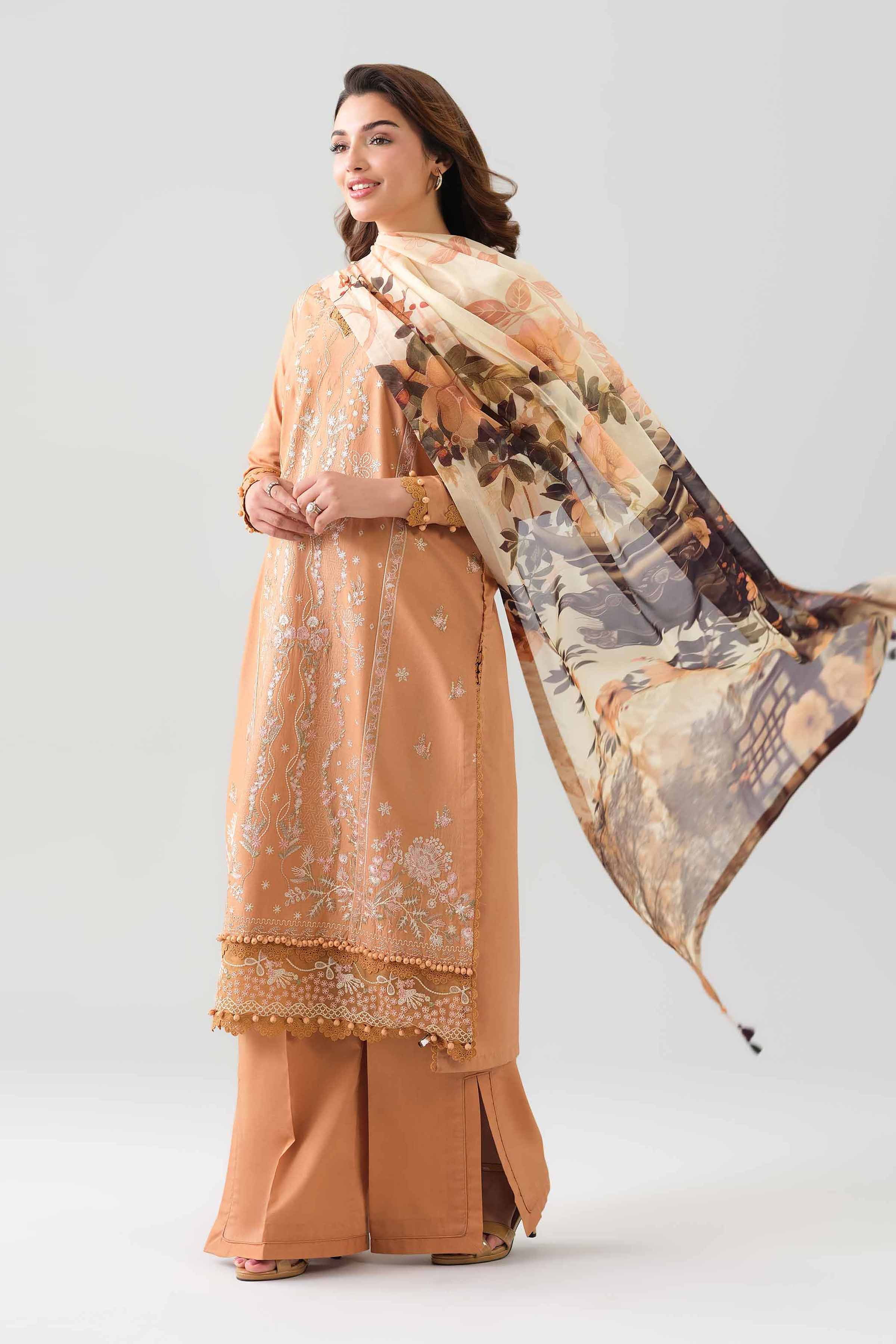 3 Piece - Digital Printed Embroidered Suit - 42601076