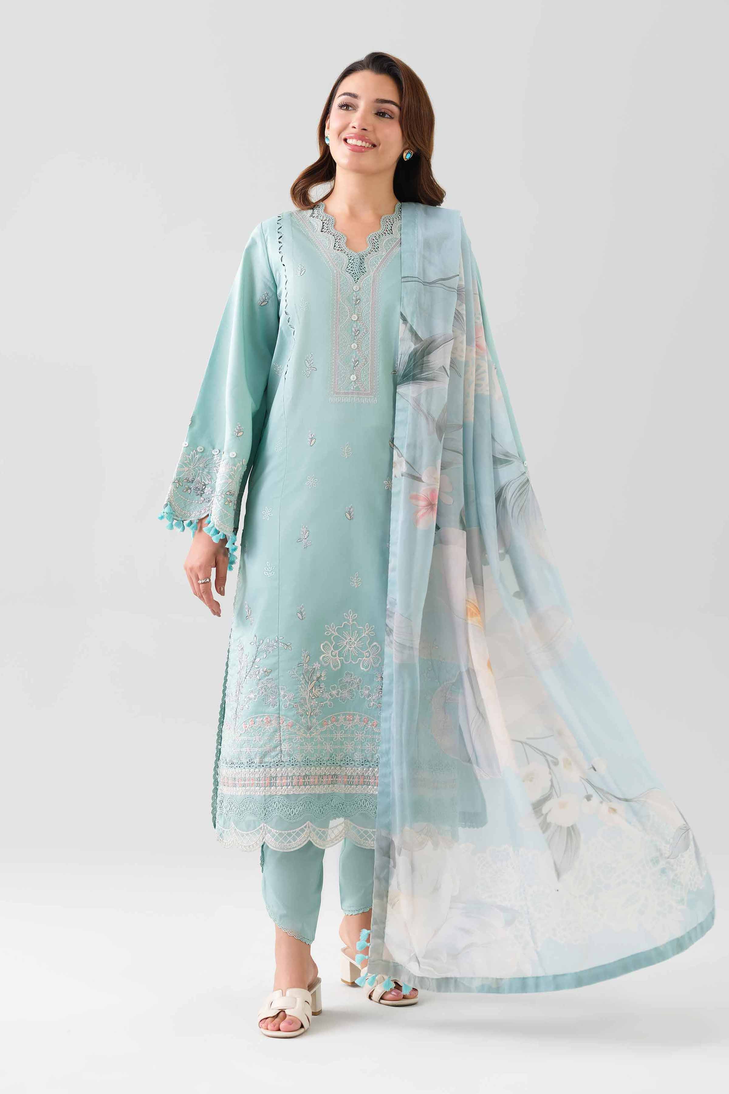 3 Piece - Digital Printed Embroidered Suit - 42601078 for Women - Unstitched Collection | Nishat | Shop Online