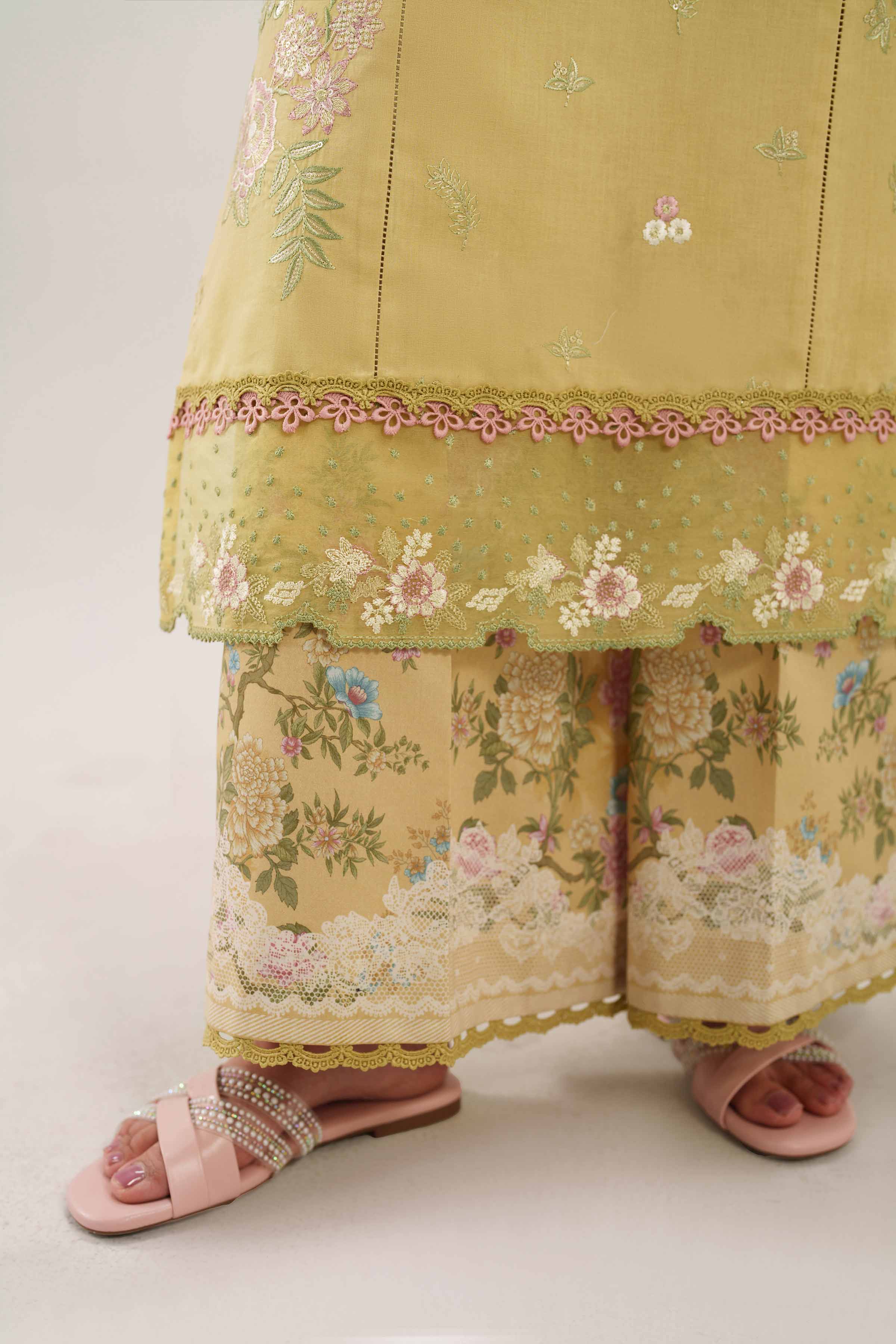 2 Piece - Digital Printed Embroidered Suit - 42601082