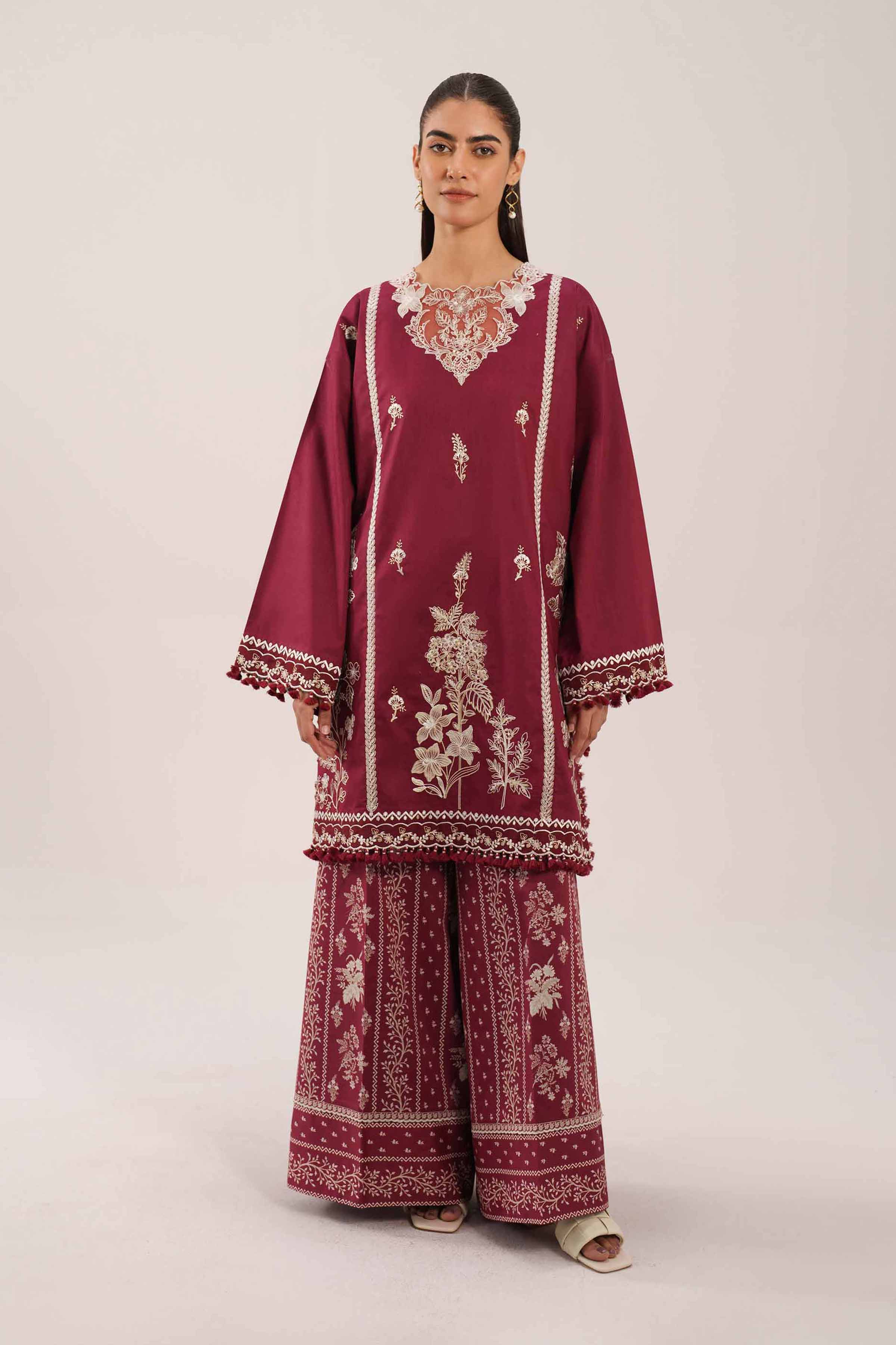 2 Piece - Digital Printed Embroidered Suit - 42601088