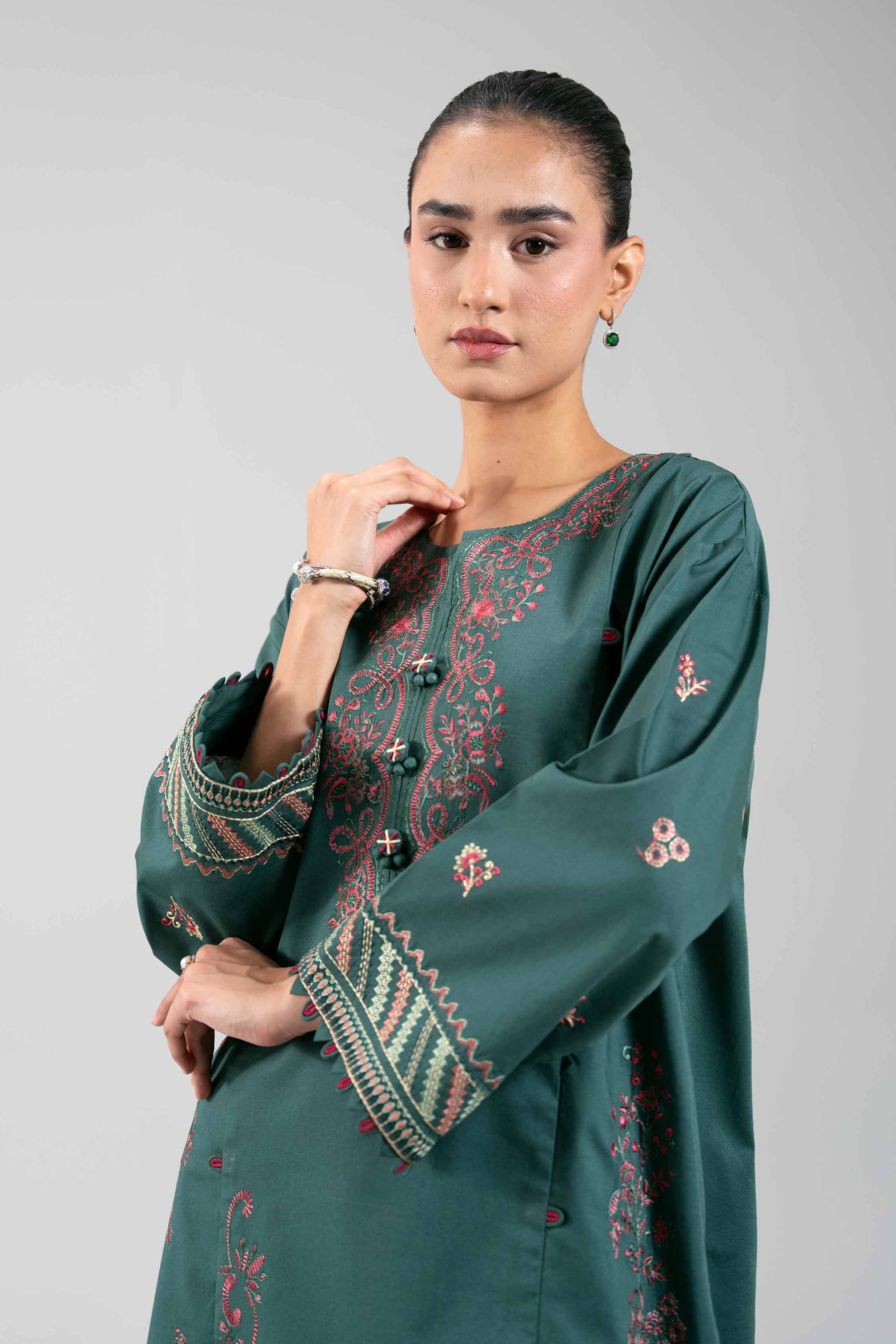 2 Piece - Digital Printed Embroidered Suit - 42601089