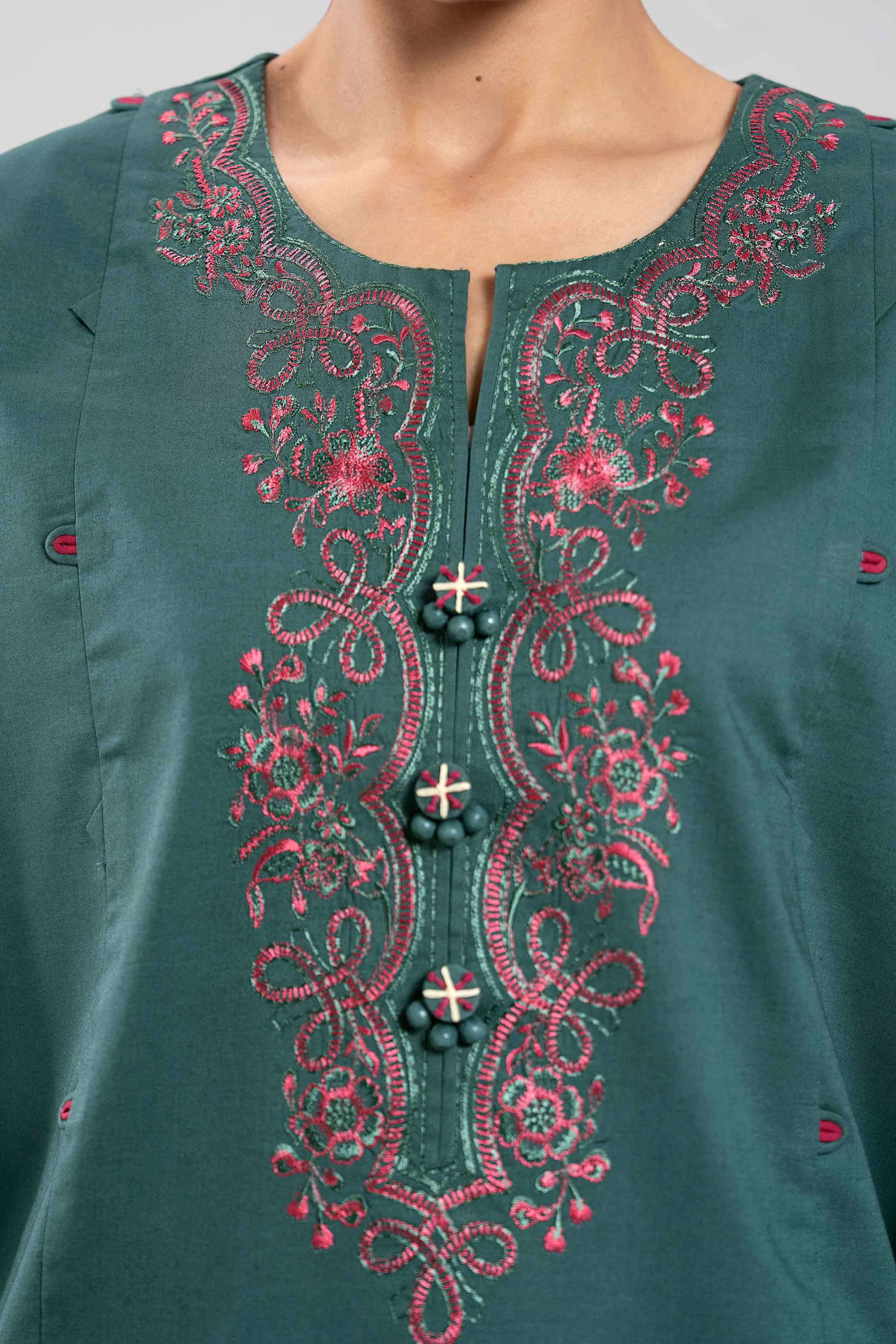 2 Piece - Digital Printed Embroidered Suit - 42601089