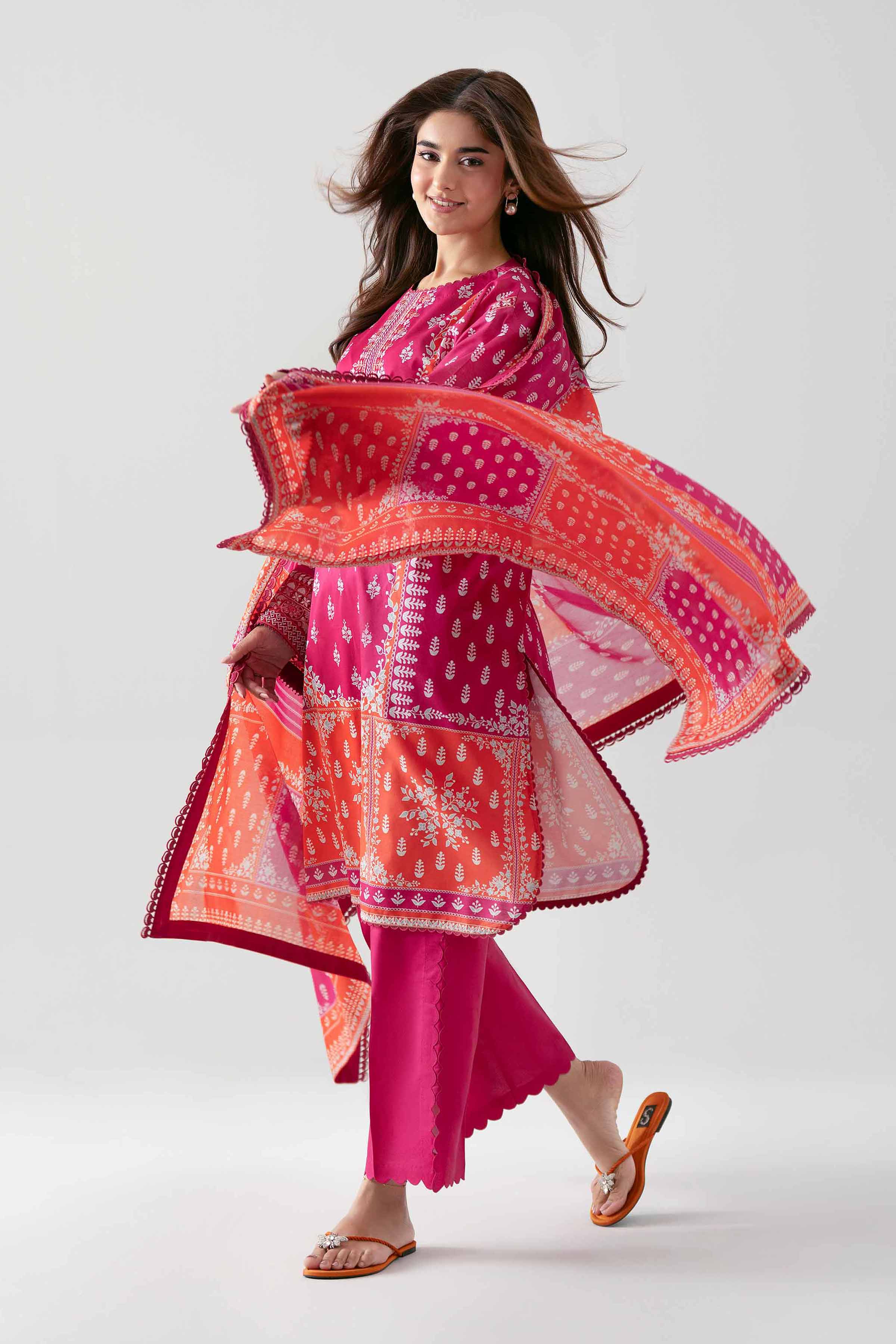 3 Piece - Digital Printed Embroidered Suit - 42601101