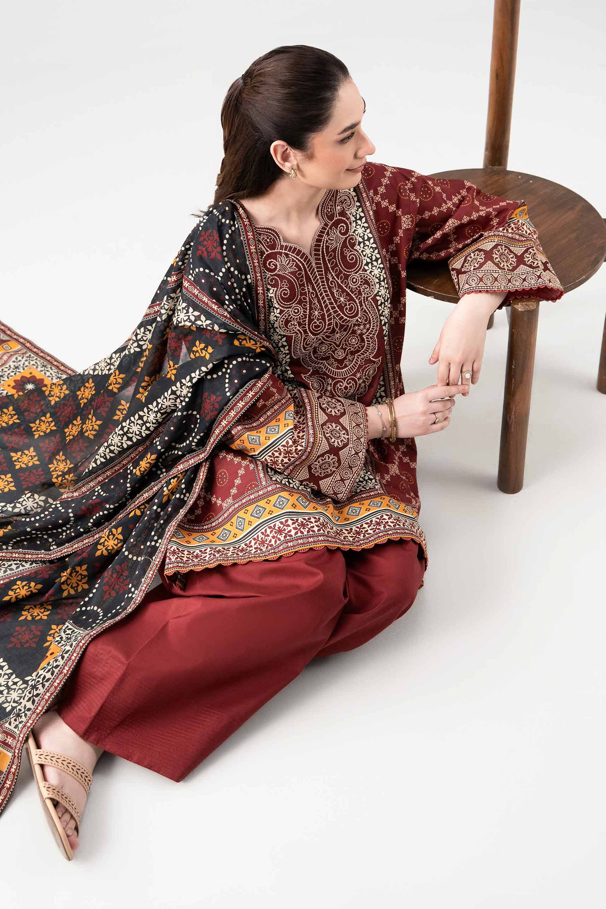 3 Piece - Digital Printed Embroidered Suit - 42601102