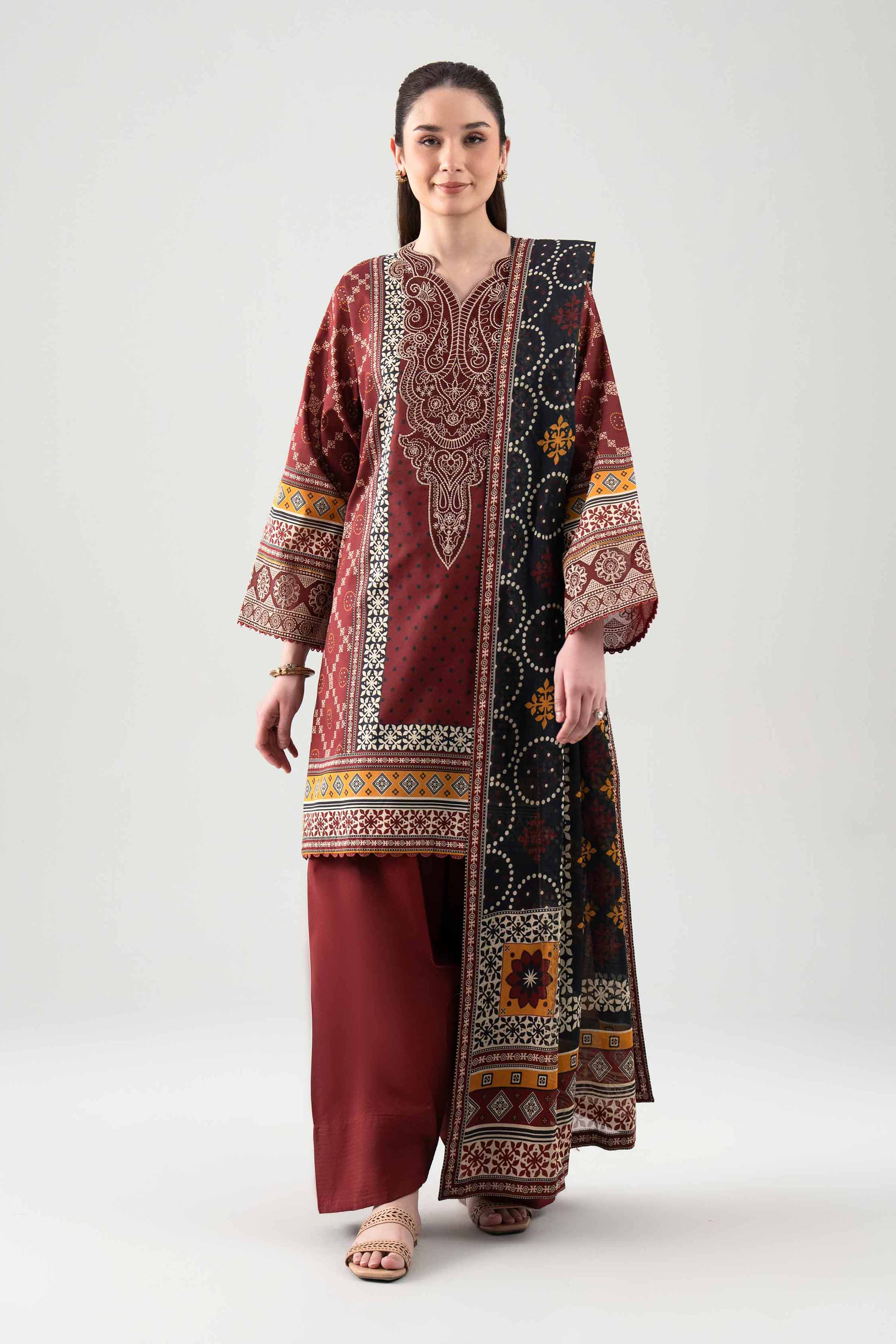 3 Piece - Digital Printed Embroidered Suit - 42601102 for Women - Unstitched Collection | Nishat | Shop Online