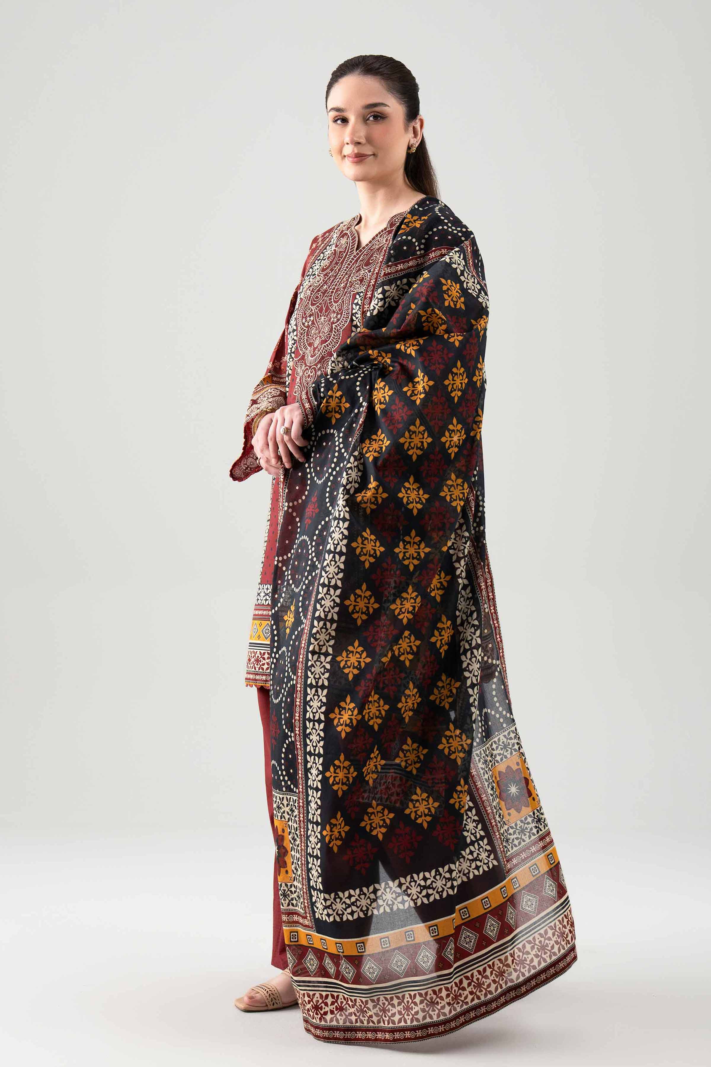 3 Piece - Digital Printed Embroidered Suit - 42601102