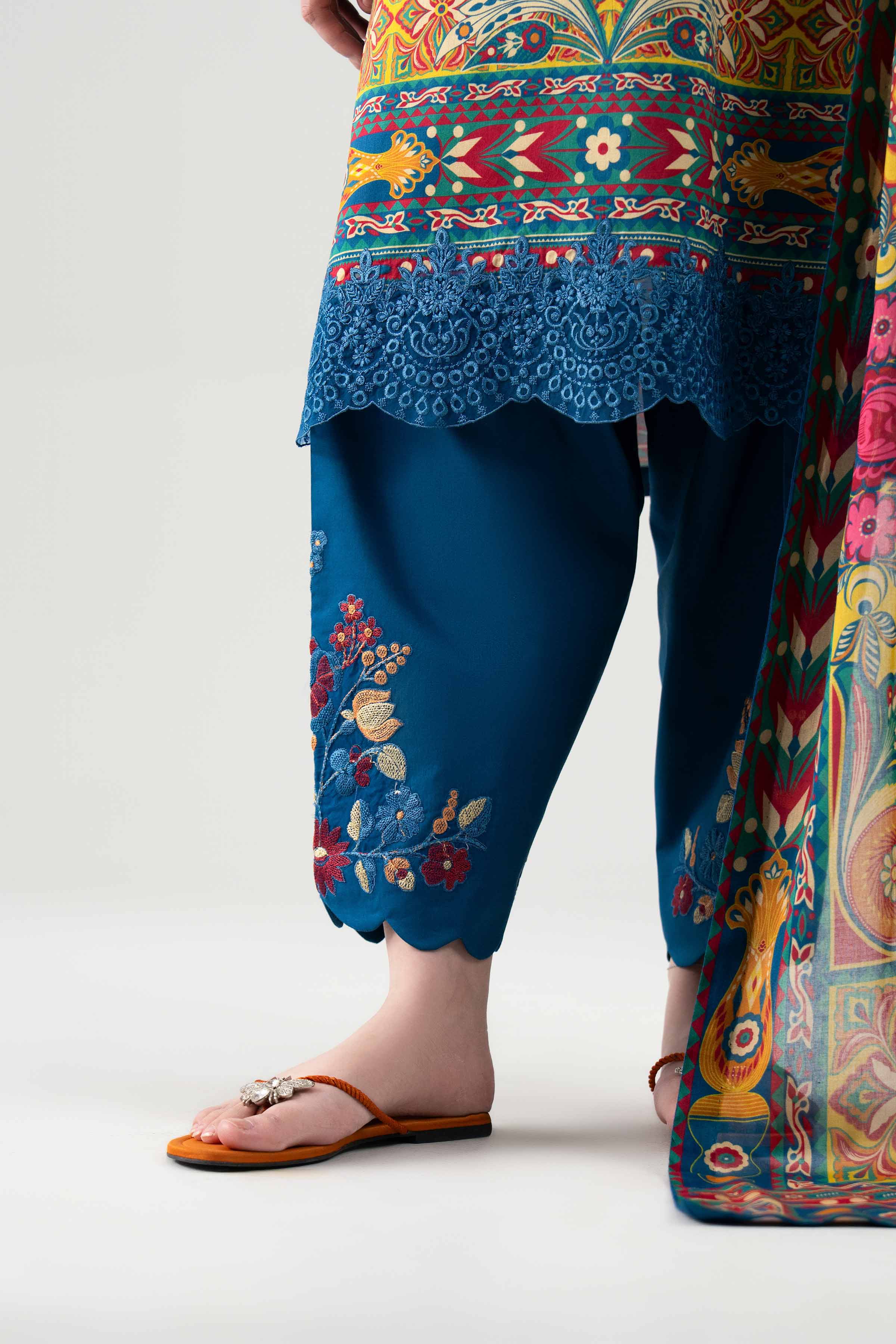 3 Piece - Digital Printed Embroidered Suit - 42601104