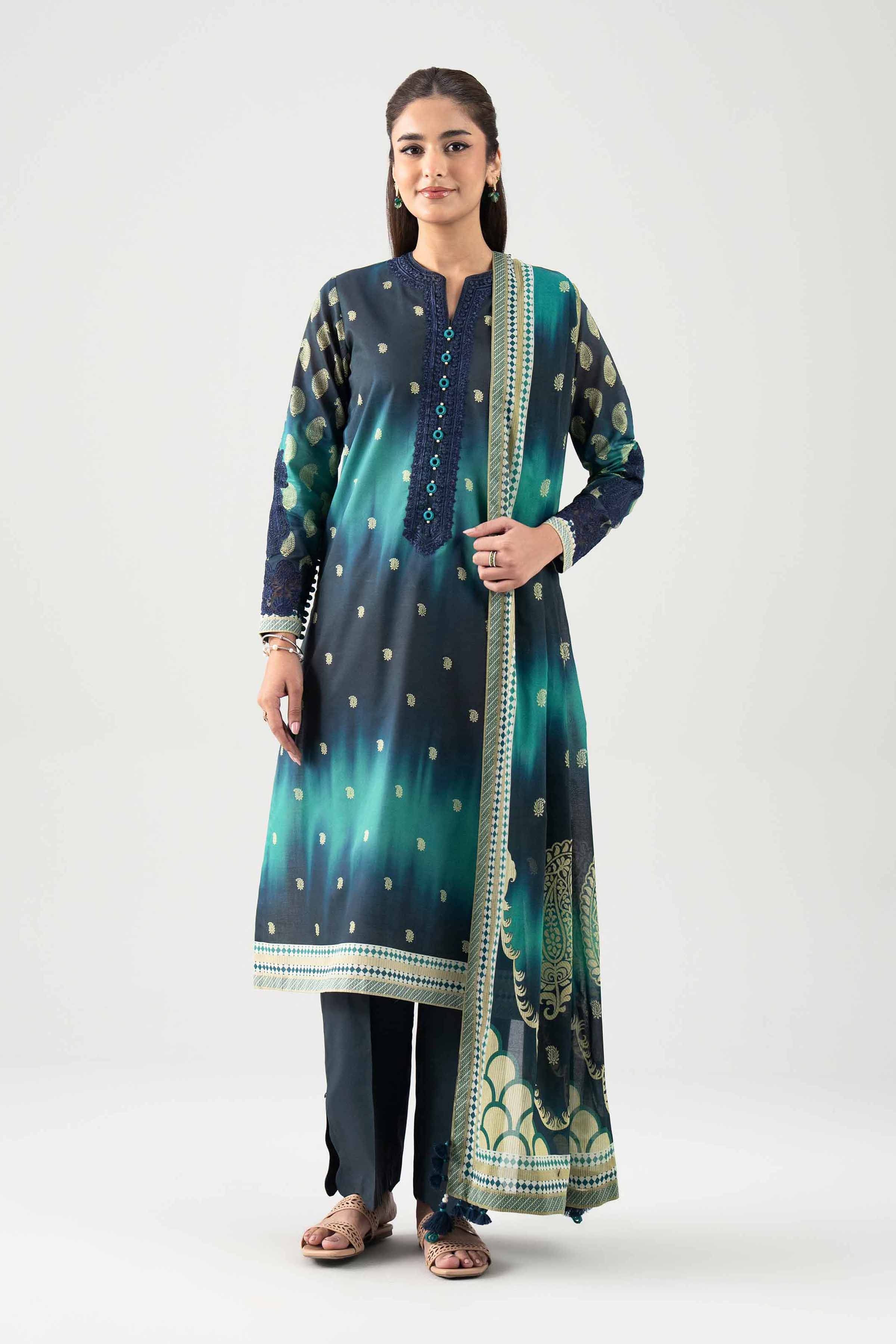 3 Piece - Digital Printed Embroidered Suit - 42601108 for Women - Unstitched Collection | Nishat | Shop Online