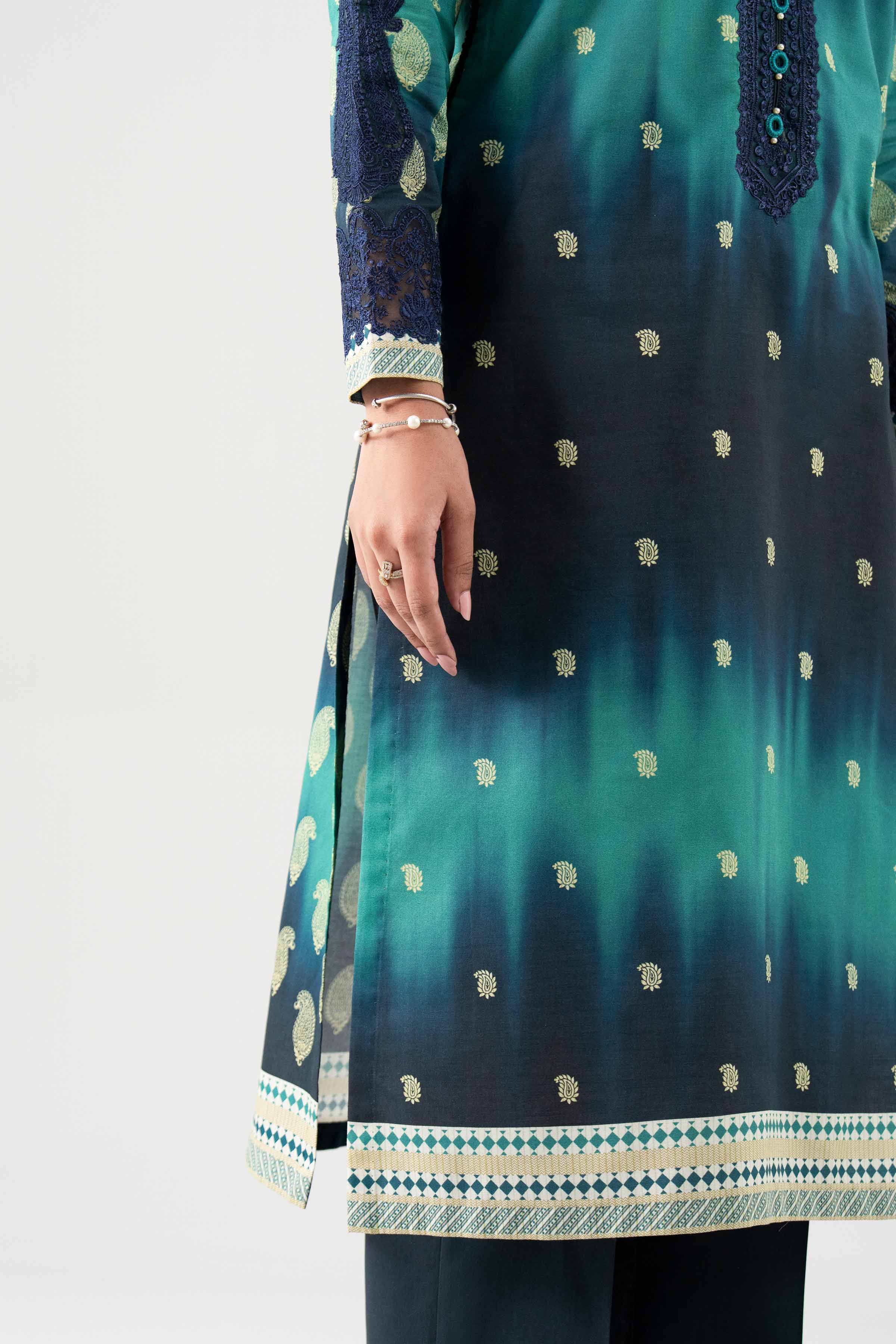 3 Piece - Digital Printed Embroidered Suit - 42601108