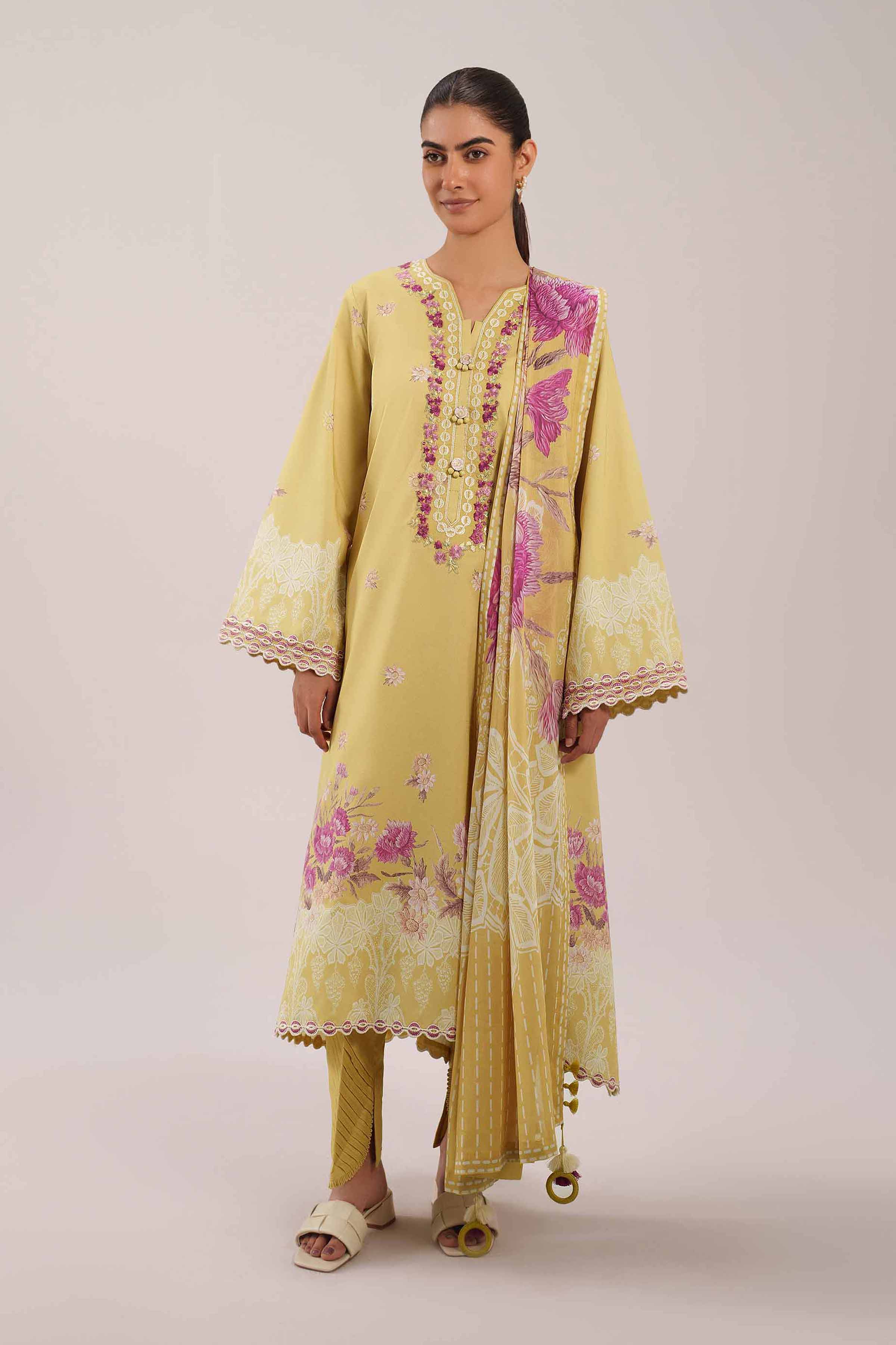 3 Piece - Digital Printed Embroidered Suit - 42601109 for Women - Unstitched Collection | Nishat | Shop Online