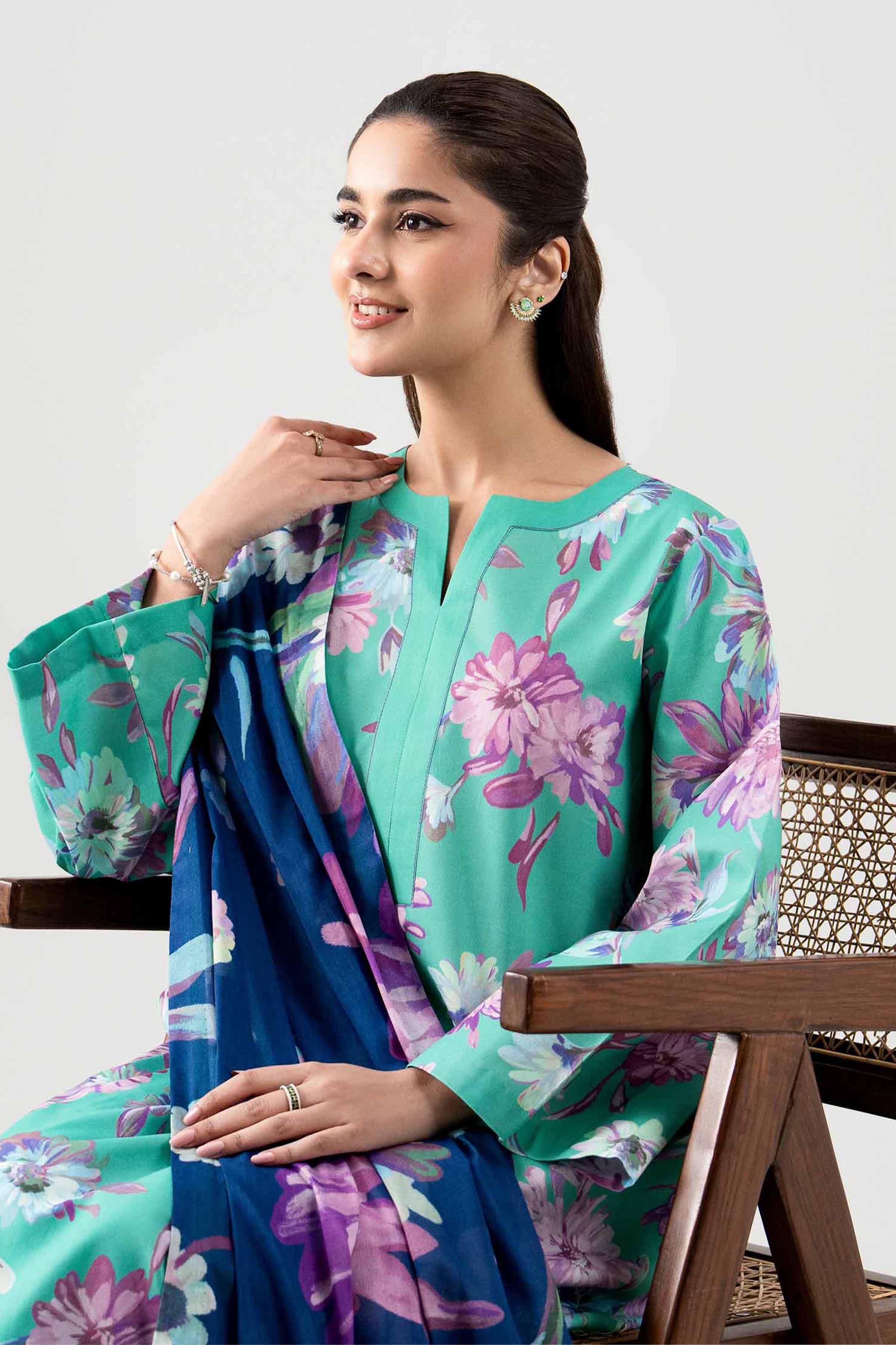3 Piece - Digital Printed Suit - 42601113 for Women - Unstitched Collection | Nishat | Shop Online