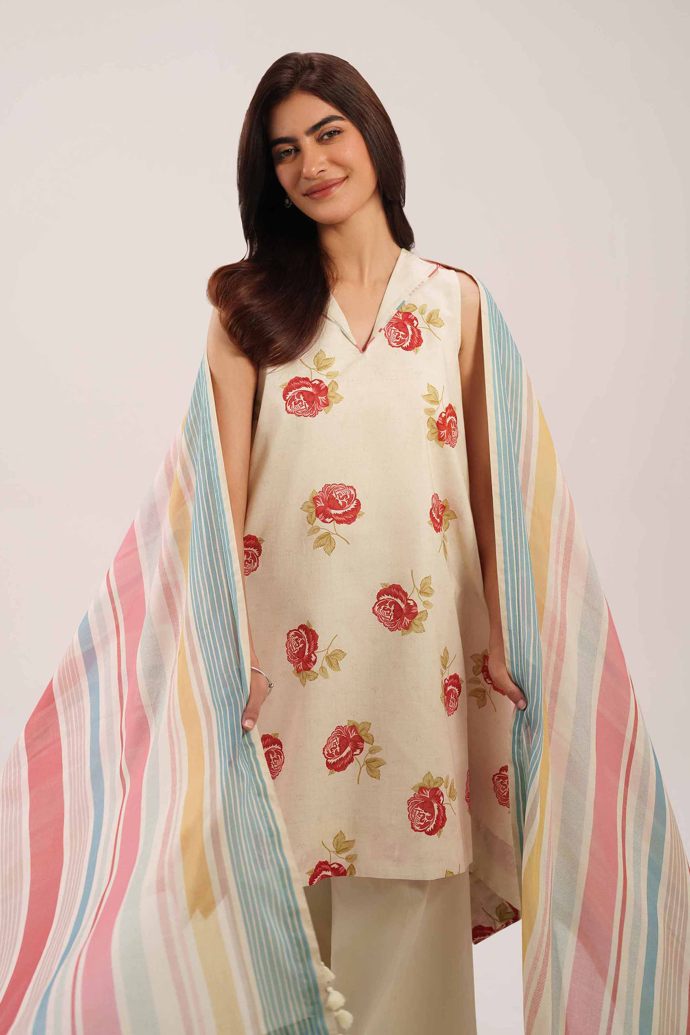 3 Piece - Printed Suit - 42601122 for Women - Unstitched Collection | Nishat | Shop Online