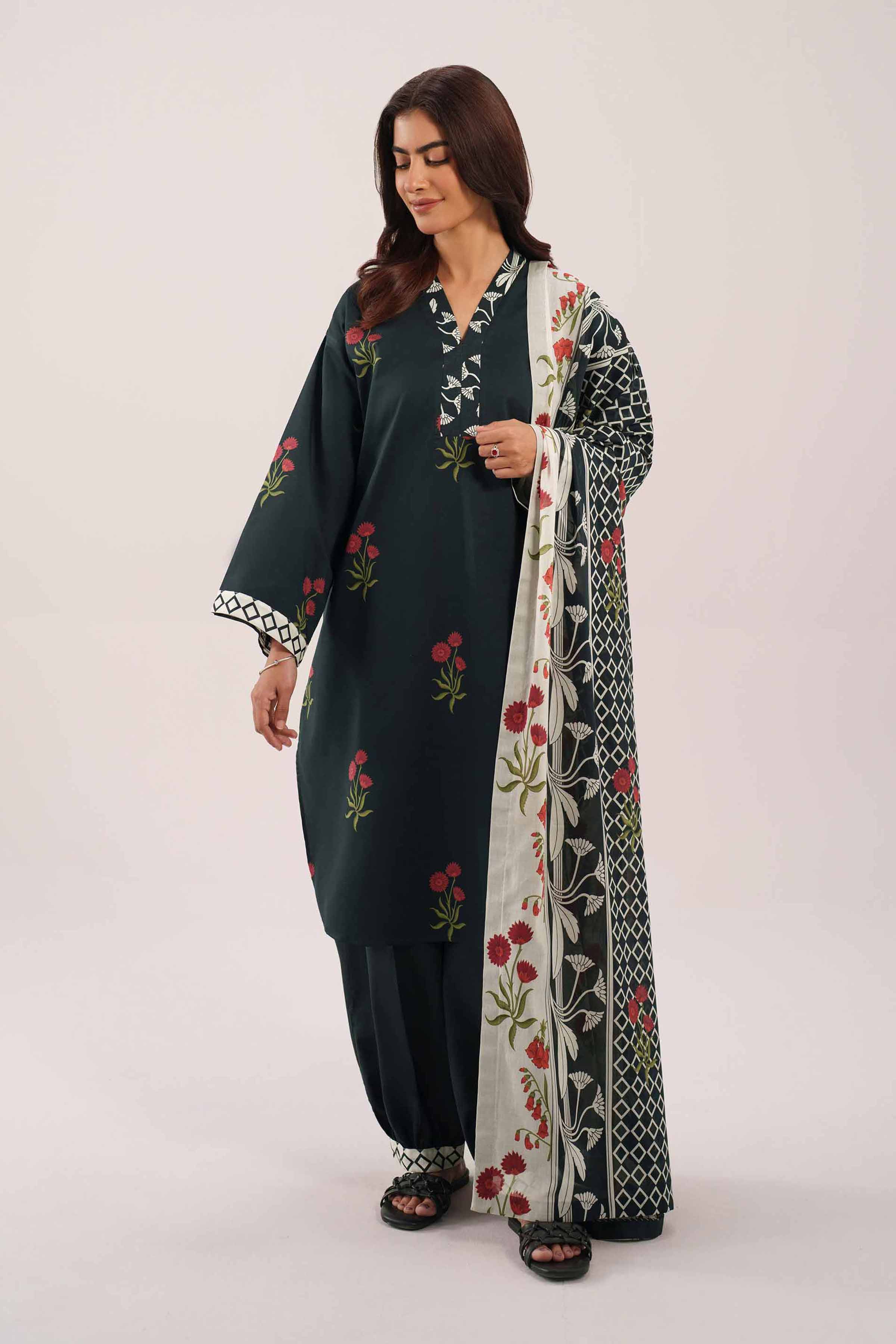 3 Piece - Printed Suit - 42601125 for Women - Unstitched Collection | Nishat | Shop Online