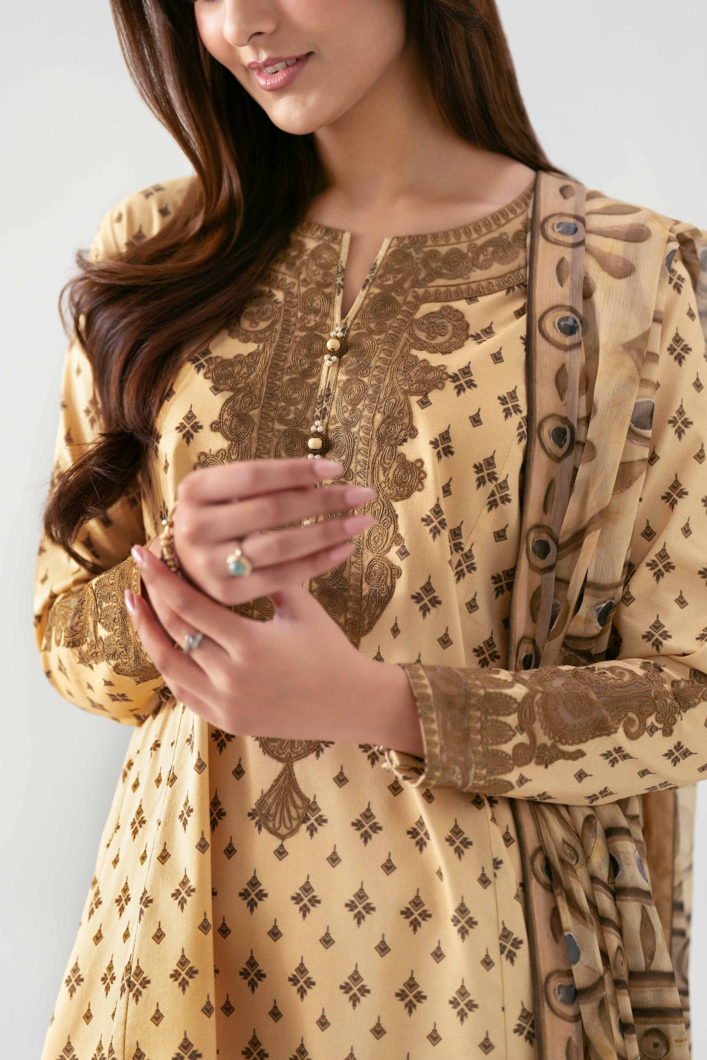 3 Piece - Digital Printed Embroidered Suit - 42601141 for Women - Unstitched Collection | Nishat | Shop Online