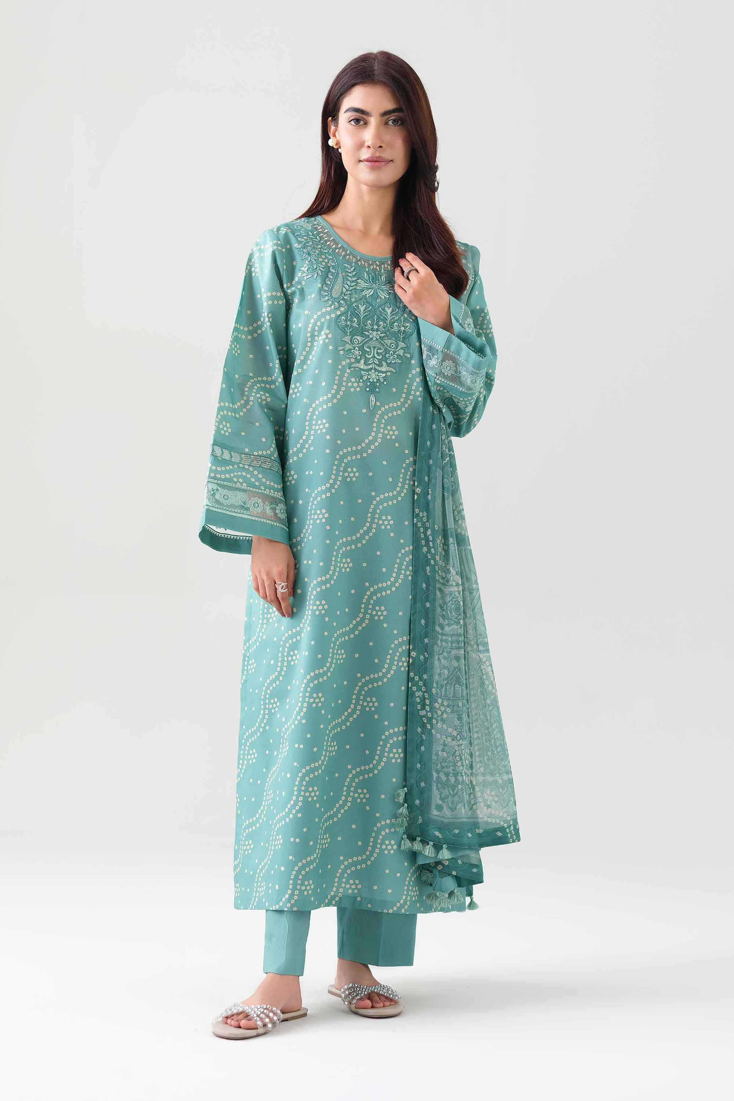 3 Piece - Digital Printed Embroidered Suit - 42601142 for Women - Unstitched Collection | Nishat | Shop Online