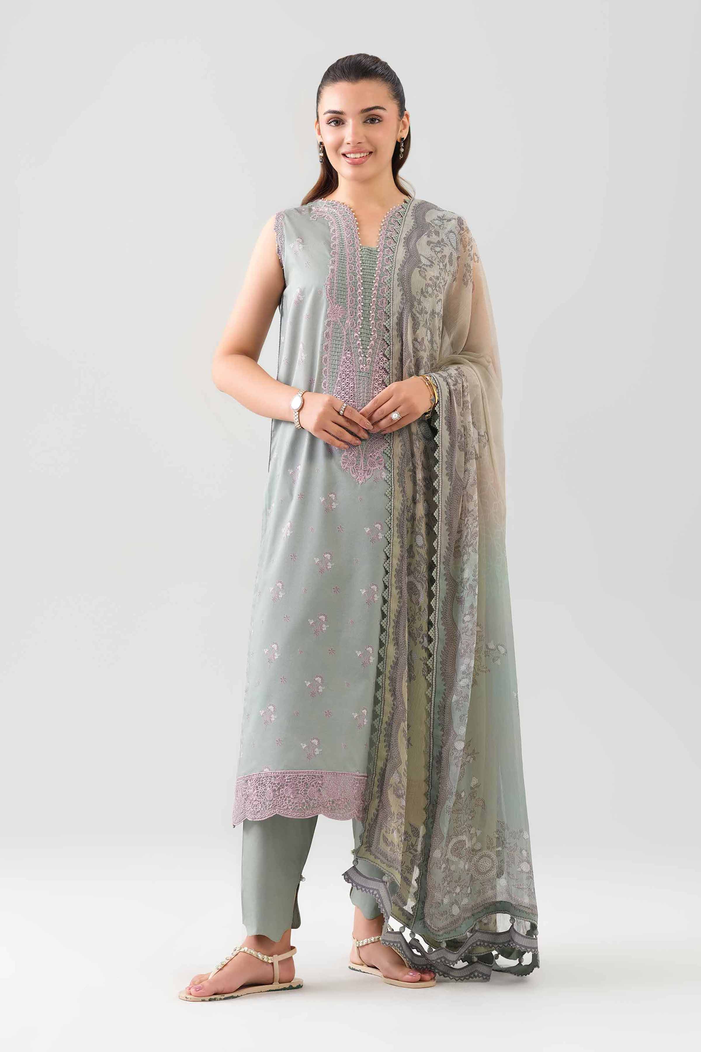 3 Piece - Digital Printed Embroidered Suit - 42601144 for Women - Unstitched Collection | Nishat | Shop Online