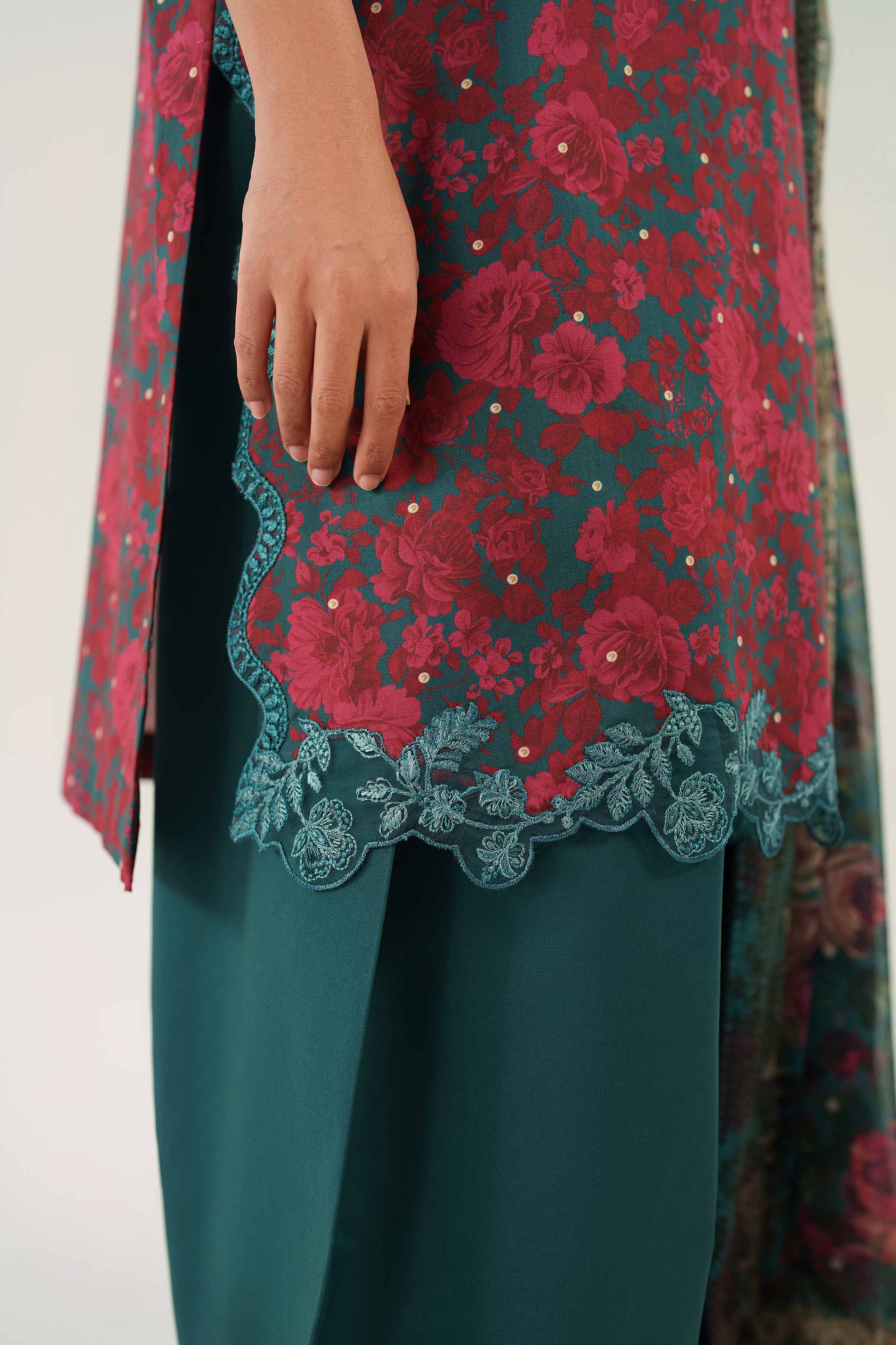 3 Piece - Digital Printed Embroidered Suit - 42601146