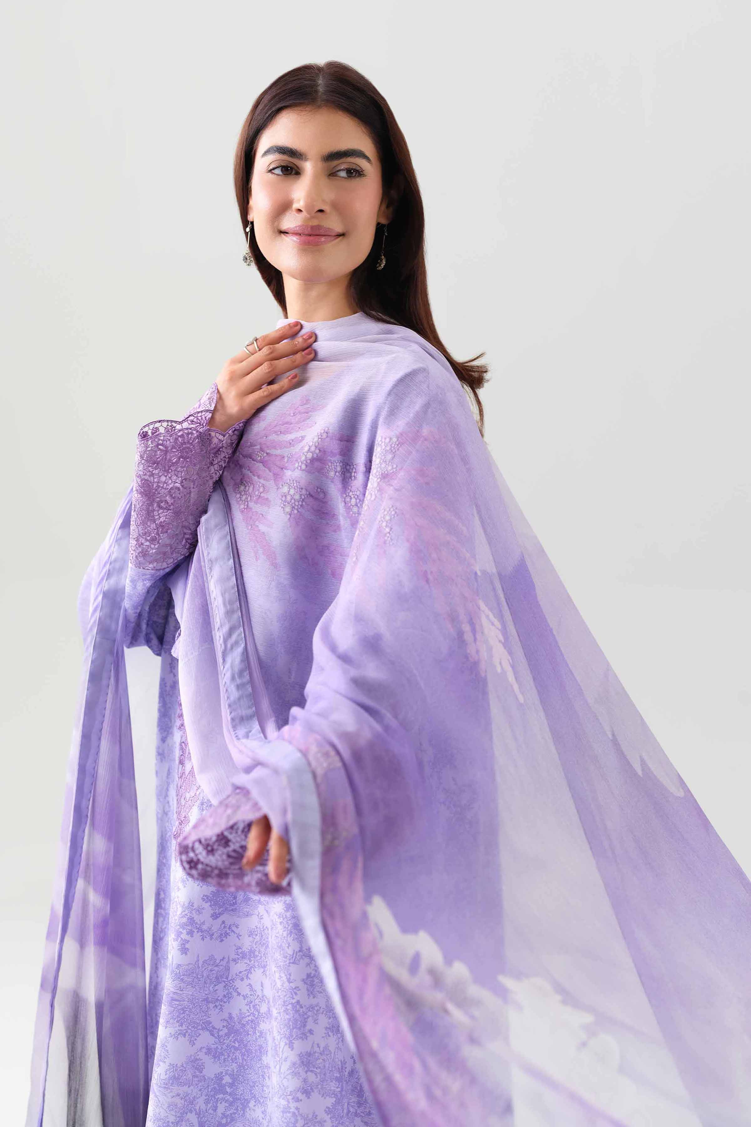 3 Piece - Digital Printed Embroidered Suit - 42601149