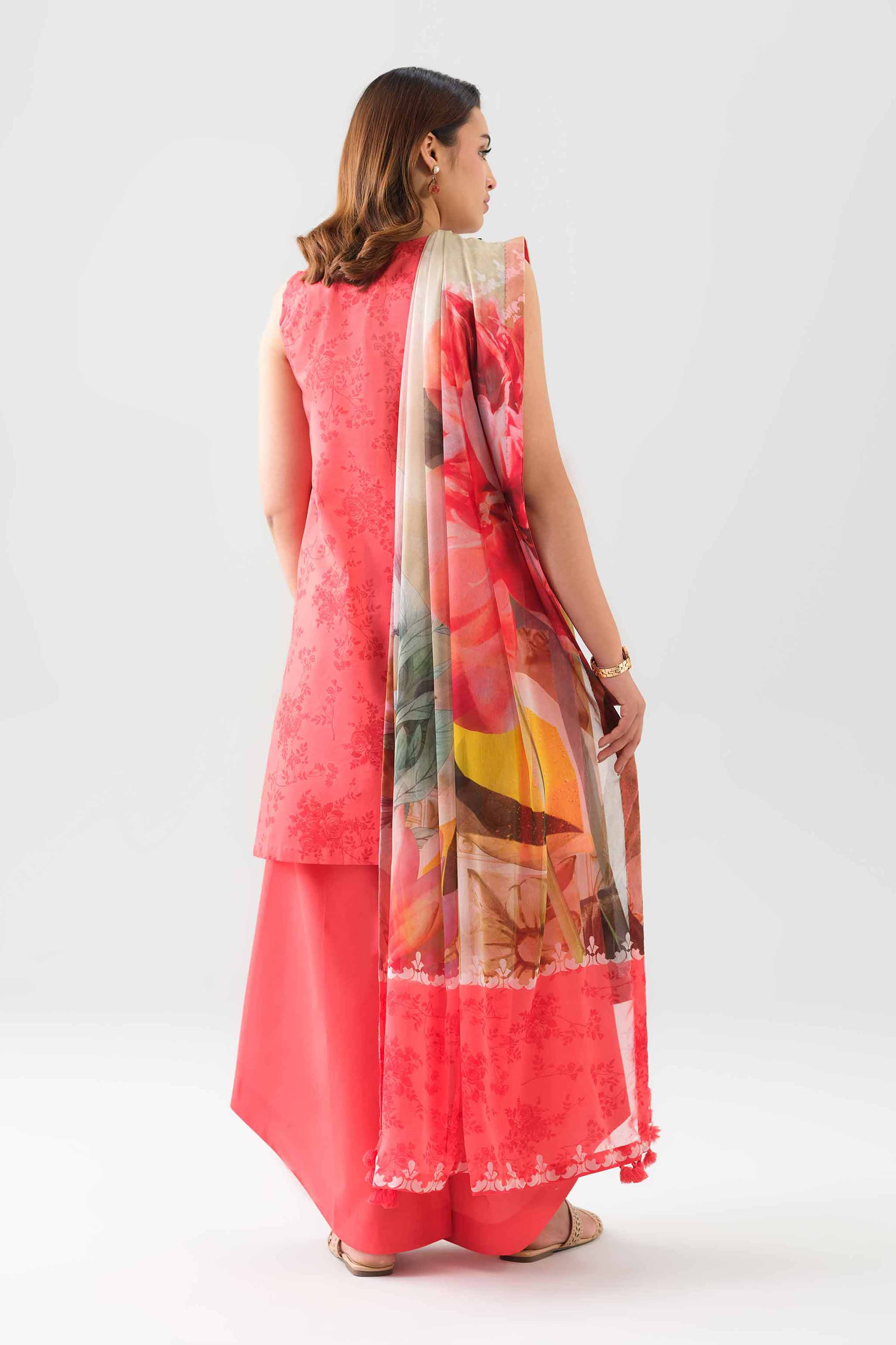 3 Piece - Digital Printed Embroidered Suit - 42601150