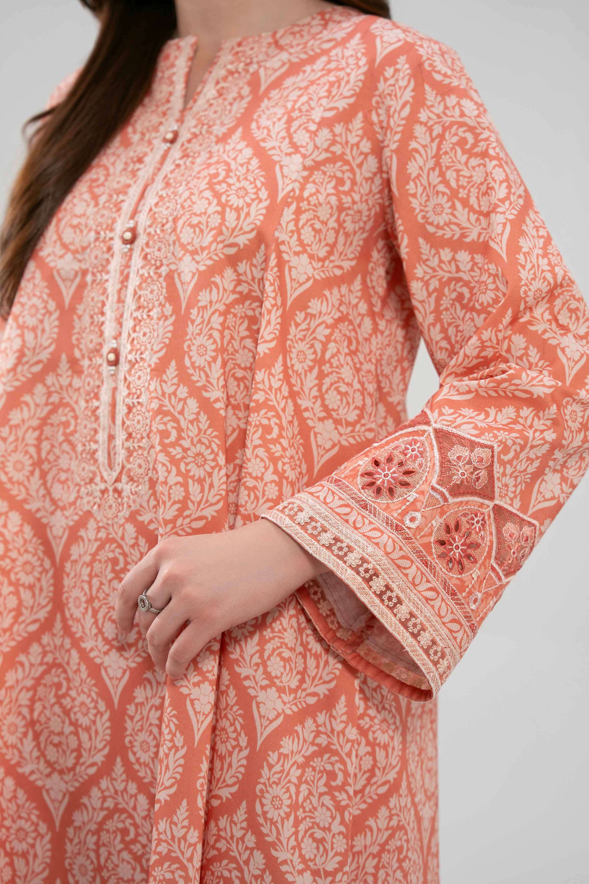 3 Piece - Printed Embroidered Suit - 42601163