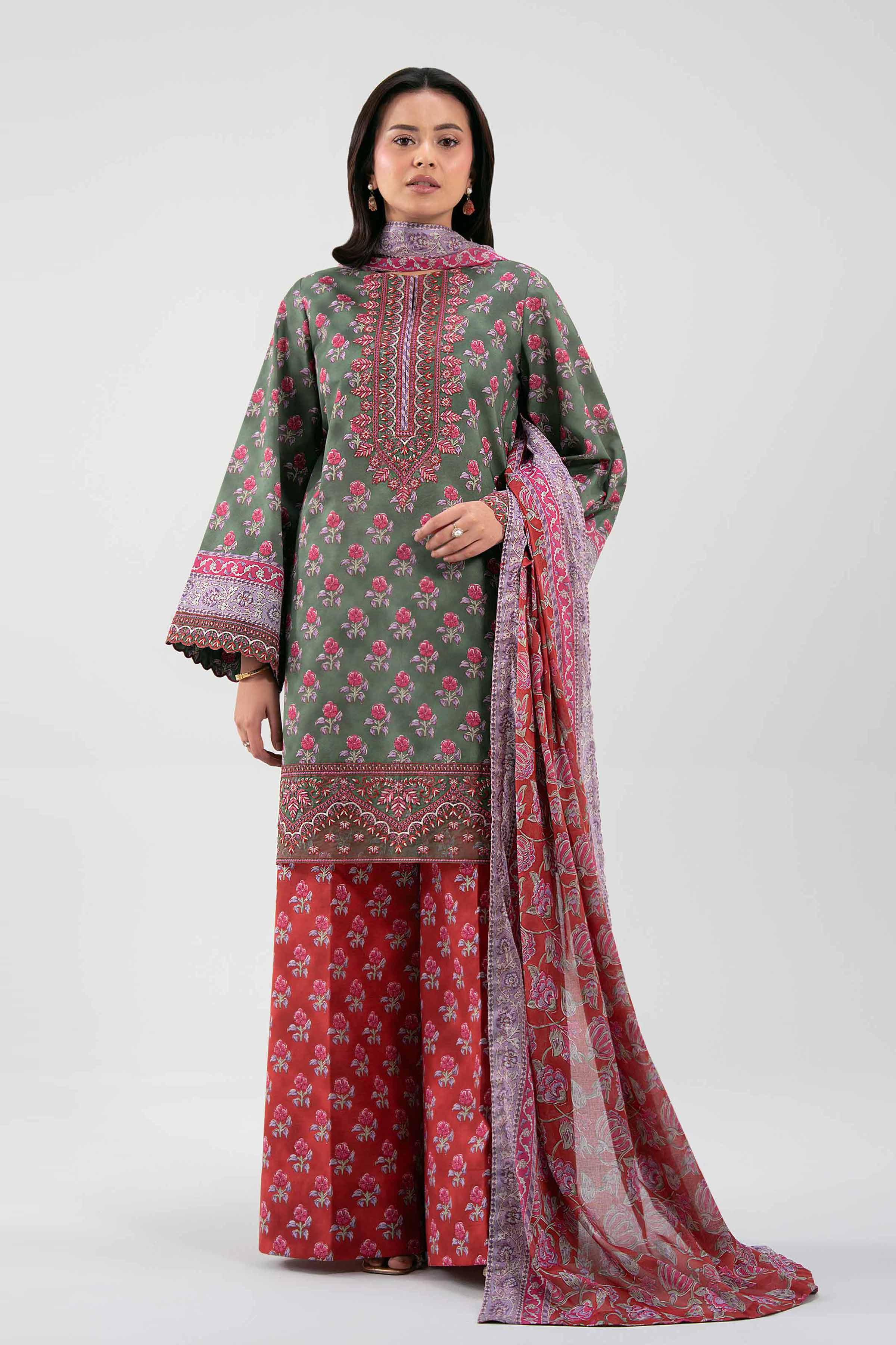 3 Piece - Printed Embroidered Suit - 42601167 for Women - Unstitched Collection | Nishat | Shop Online