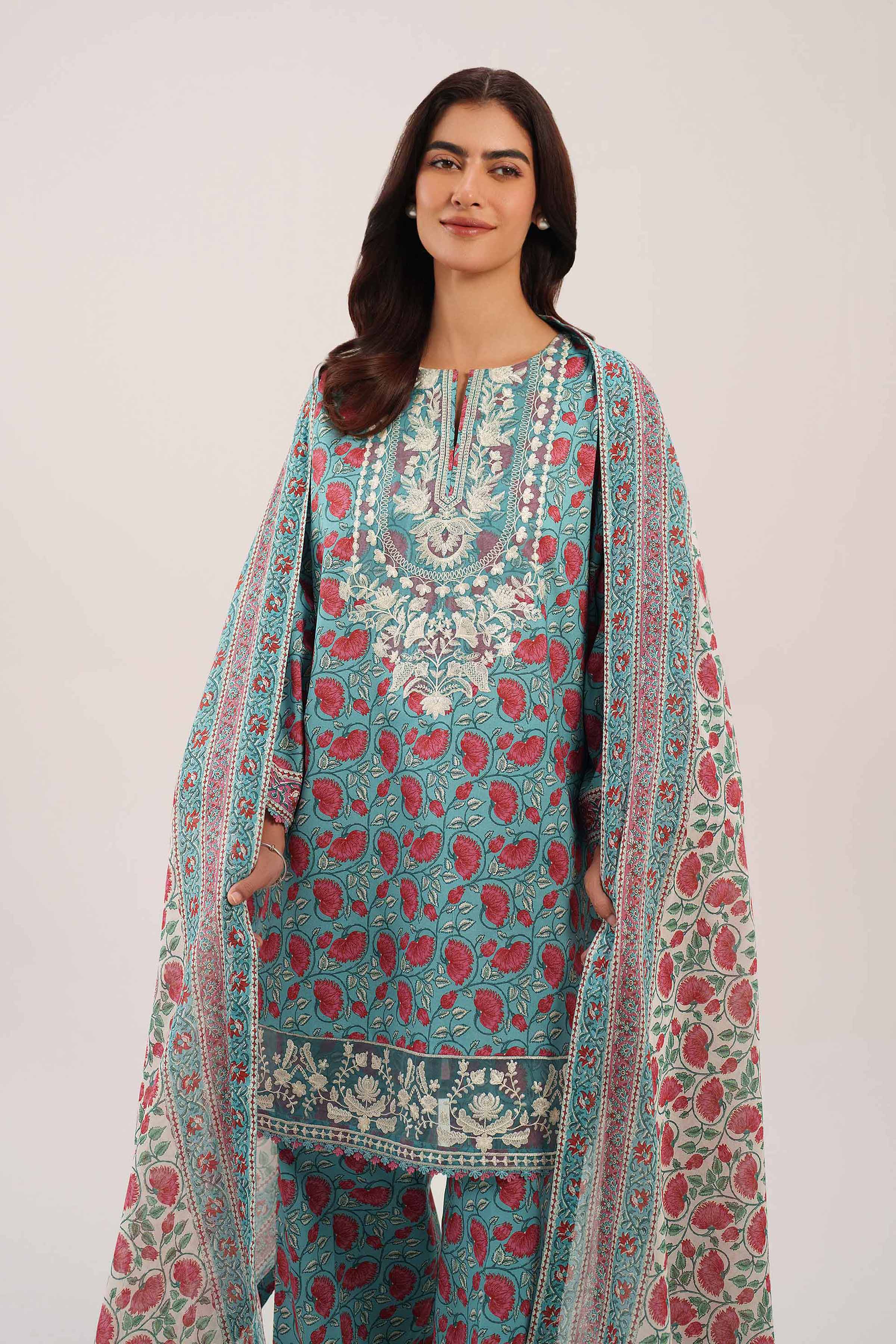3 Piece - Printed Embroidered Suit - 42601168 for Women - Unstitched Collection | Nishat | Shop Online